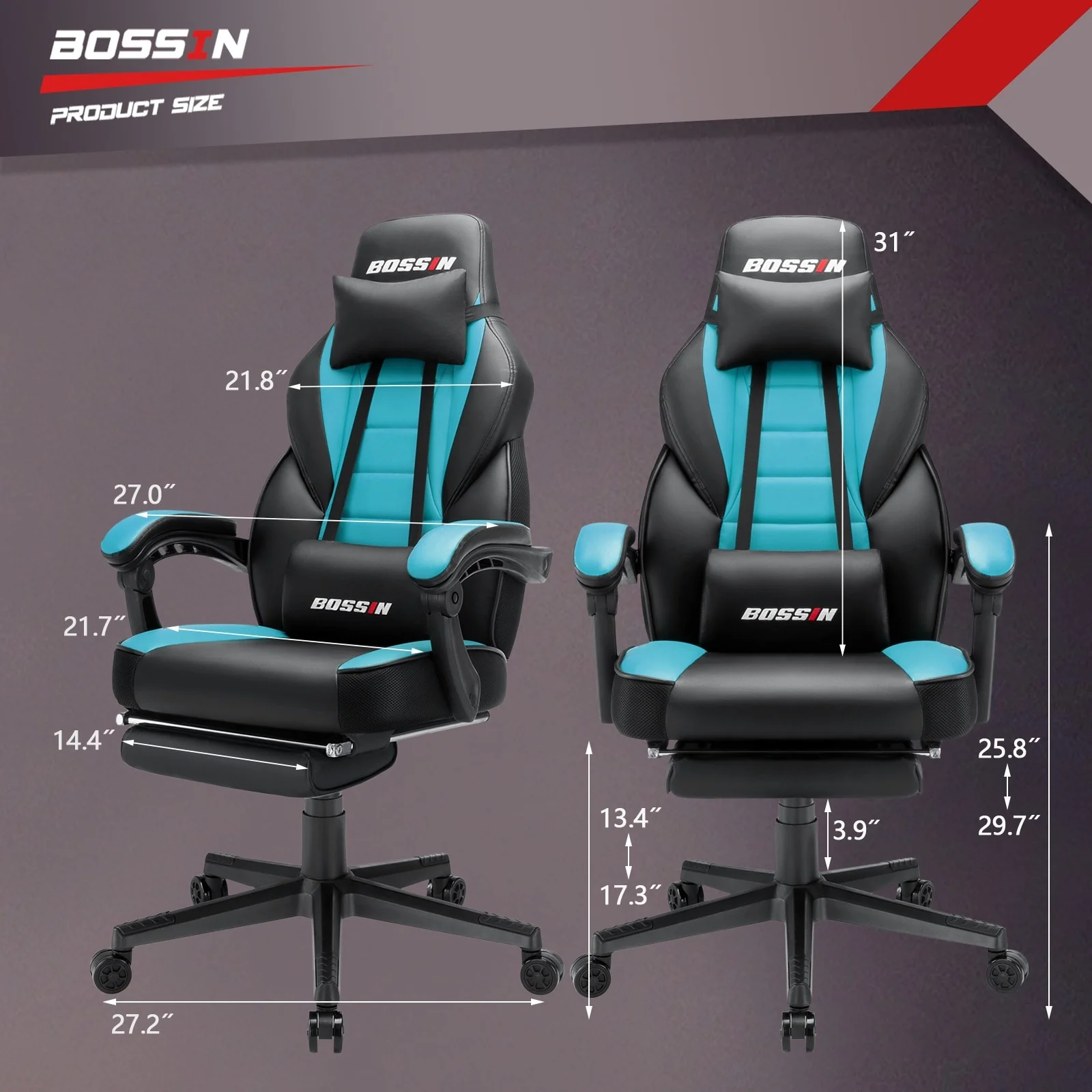 Racing Style Gaming Chair, 300 lbs Big and Tall High Back Computer Chair - Image 15