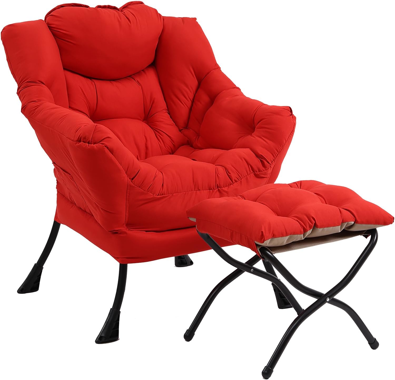 Modern Lazy Chair with Ottoman, Lounge Accent Reading Chair for Living Room - Image 15