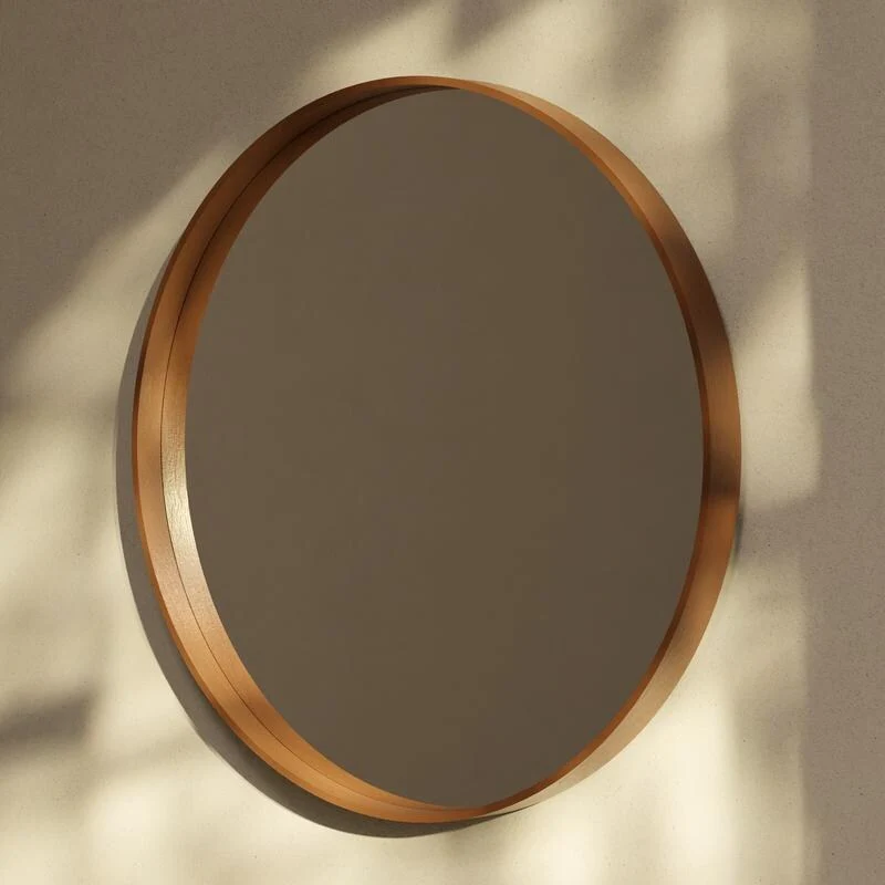 Classic Farmhouse Round Wall Mirror, Wooden Frame Decorative Accent Mirror for Living Room, Bedroom and Entryway - Image 40
