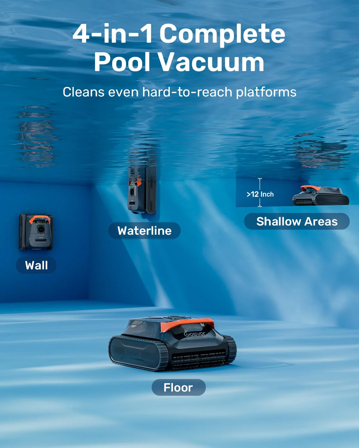 Cordless Robotic Pool Vacuum Cleaner, Smart Navigation with Wall and Waterline Cleaning - Image 7
