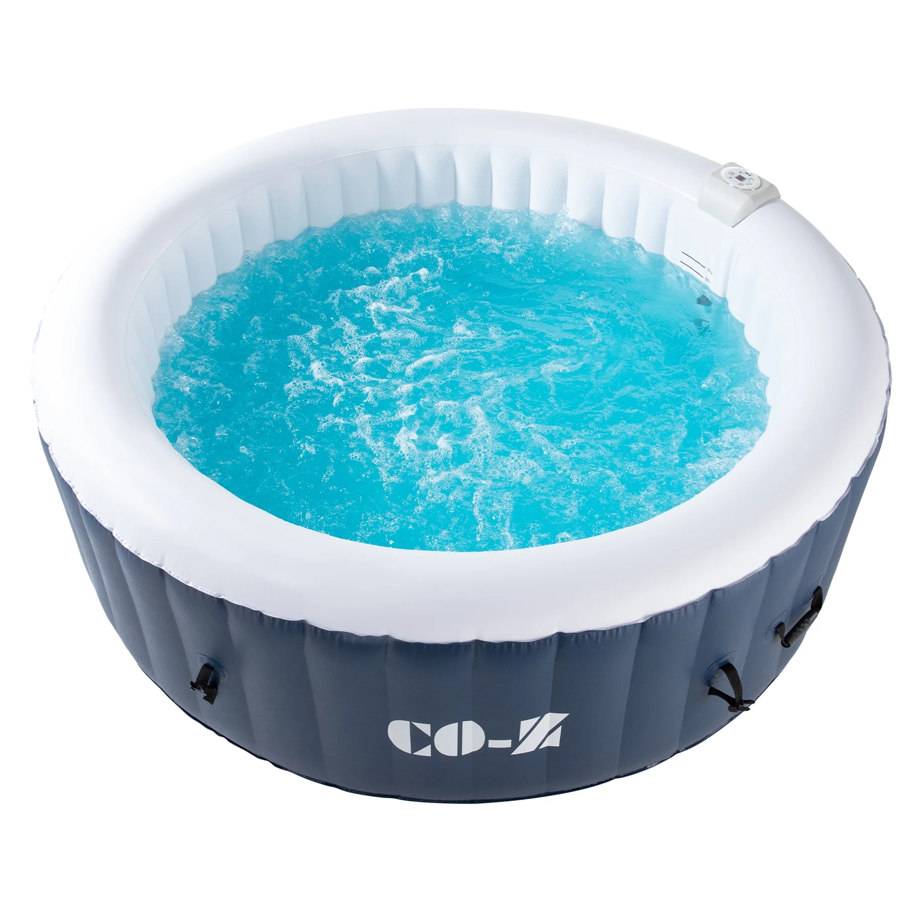 CO-Z 5x5ft PVC Square Inflatable Spa Tub & 120 Massaging Jets for Patio & More for 4-person Blue - Image 13