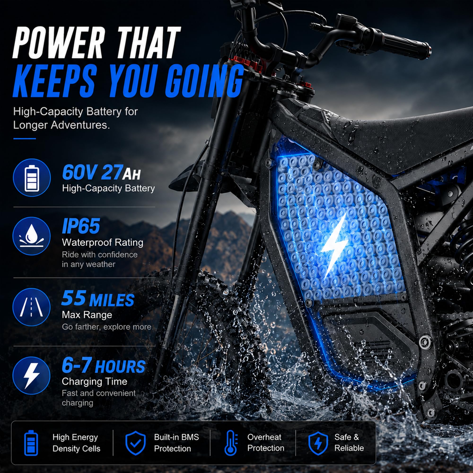 Evoltrix Electric Dirt Bike 3600W 39MPH - Image 4