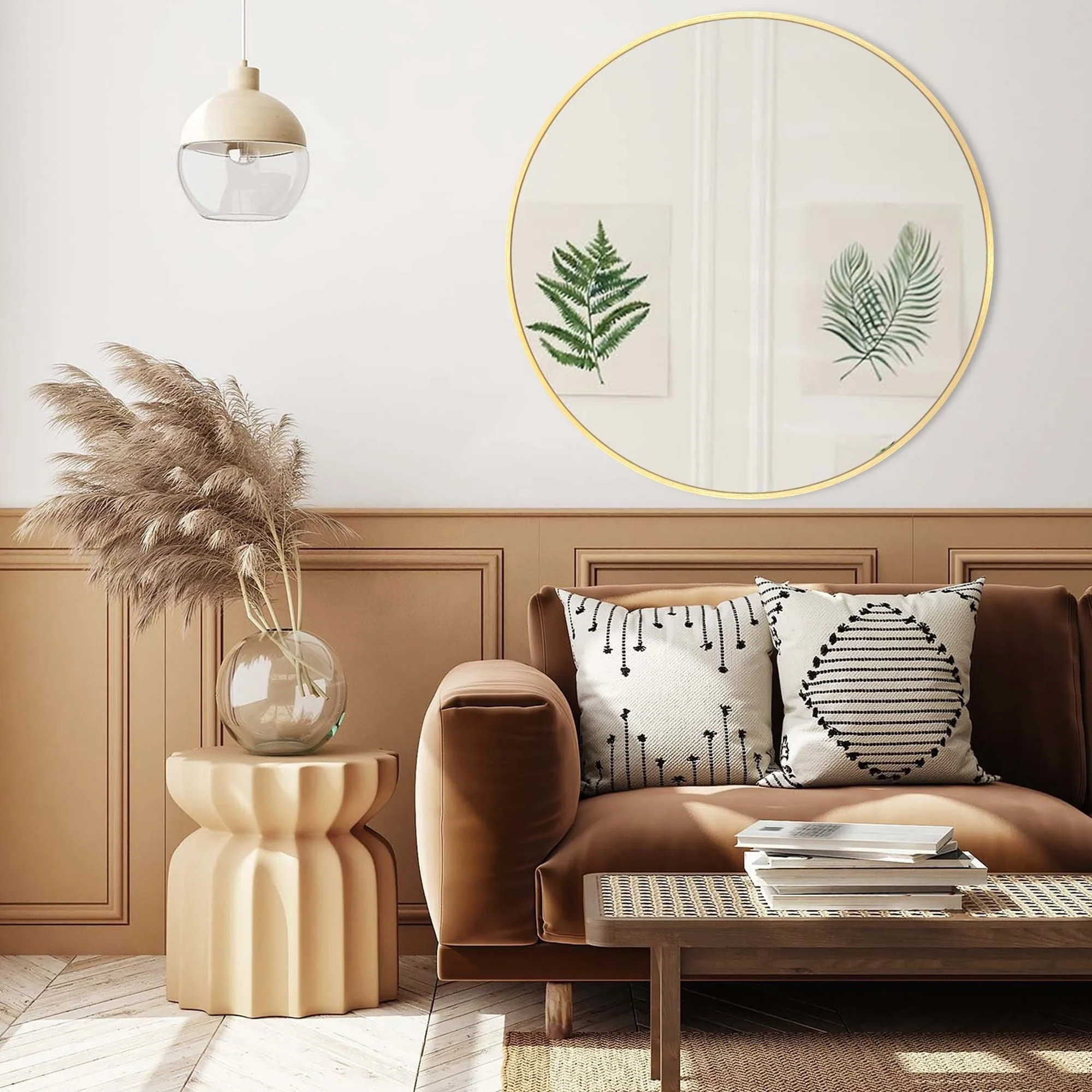 Modern Round Bathroom Vanity Mirror, Wall Mounted Circular Mirror for Bathroom, Bedroom and Home Decor - Image 50