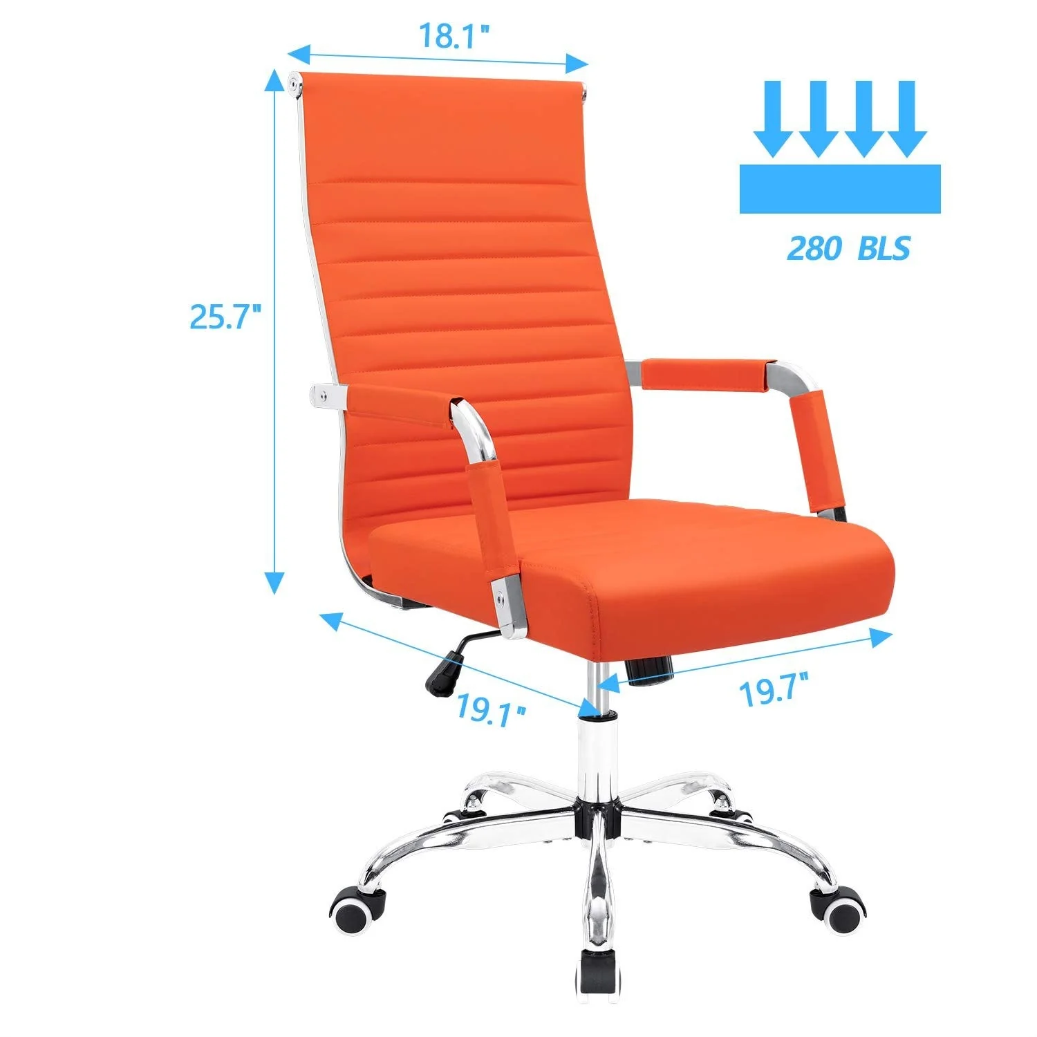 Ergonomic Ribbed Office Chair, Modern Computer Desk Chair with Comfortable Upholstered Seat for Home and Office - Image 20