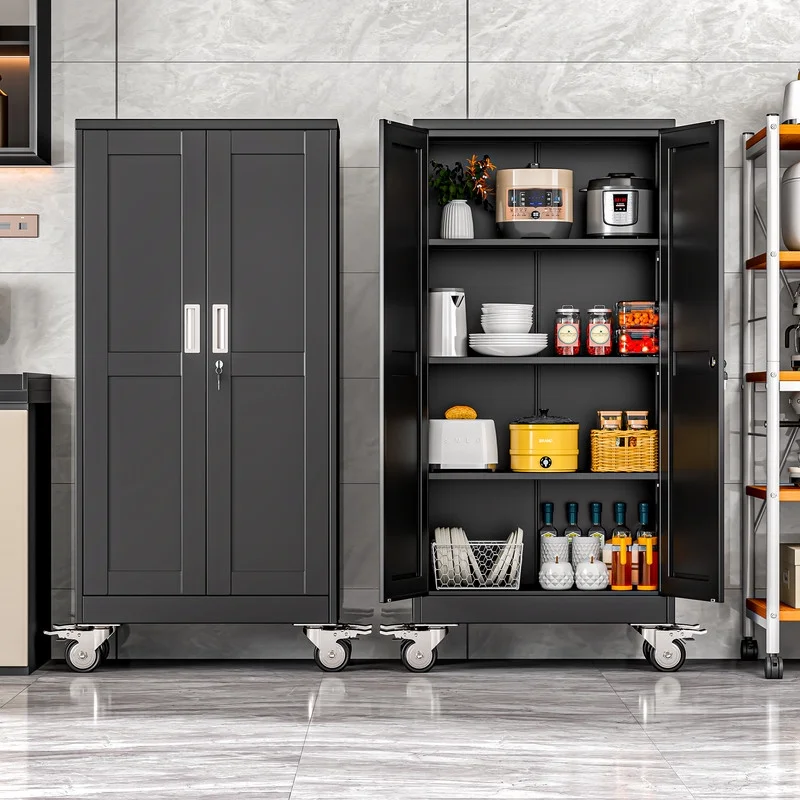 Erosoei 75"H Metal Garage Storage Cabinet with Wheels, Tool Storage Cabinet with 5 Adjustable Shelves - Image 31