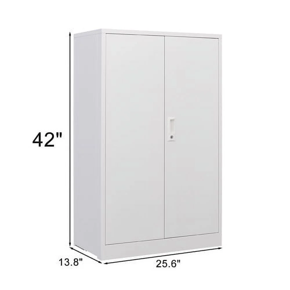JINS AND VICO Metal Storage Cabinet Lockable, Steel White - Image 6