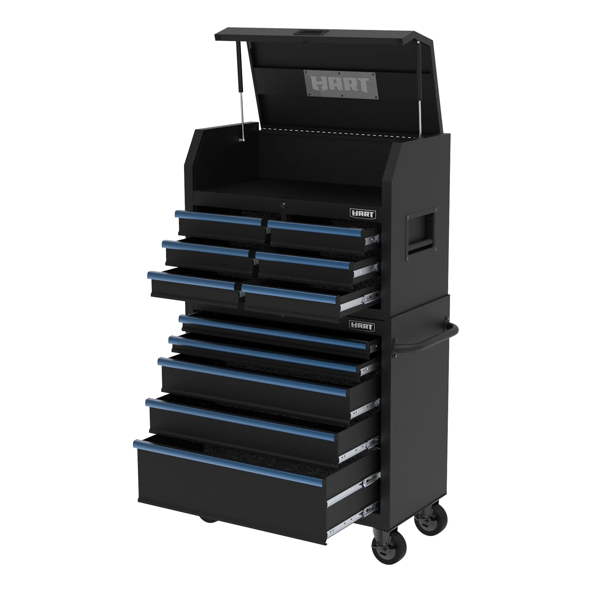 HART 36-Inch 5-Drawer Rolling Tool Cabinet with Wood Top, Locking Steel Garage Storage, Black - Image 25