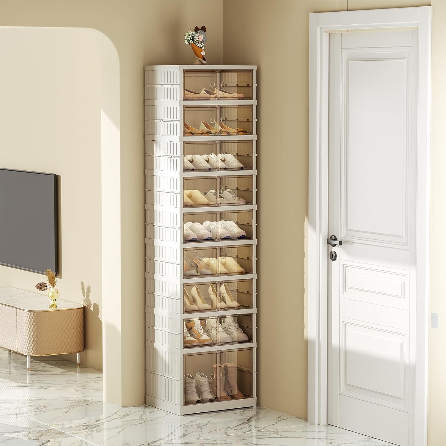 Collapsible Shoe Rack Organizer, 9 Tiers, 36 Pairs, 34.2" Wide - Image 3