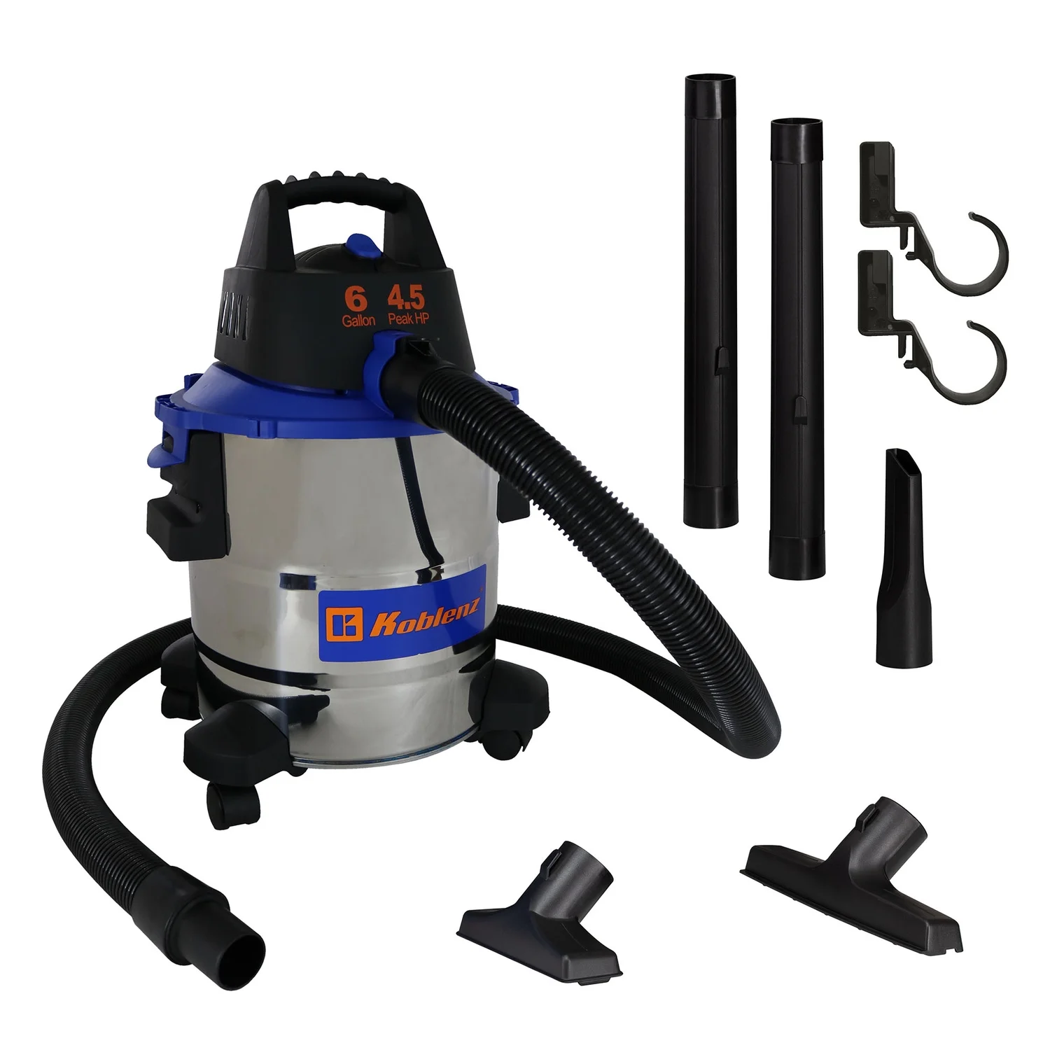 Koblenz 6-Gal. Portable Wet/Dry Vacuum with Blower, Stainless Steel and Blue, WD-6 L212 SS - Image 8