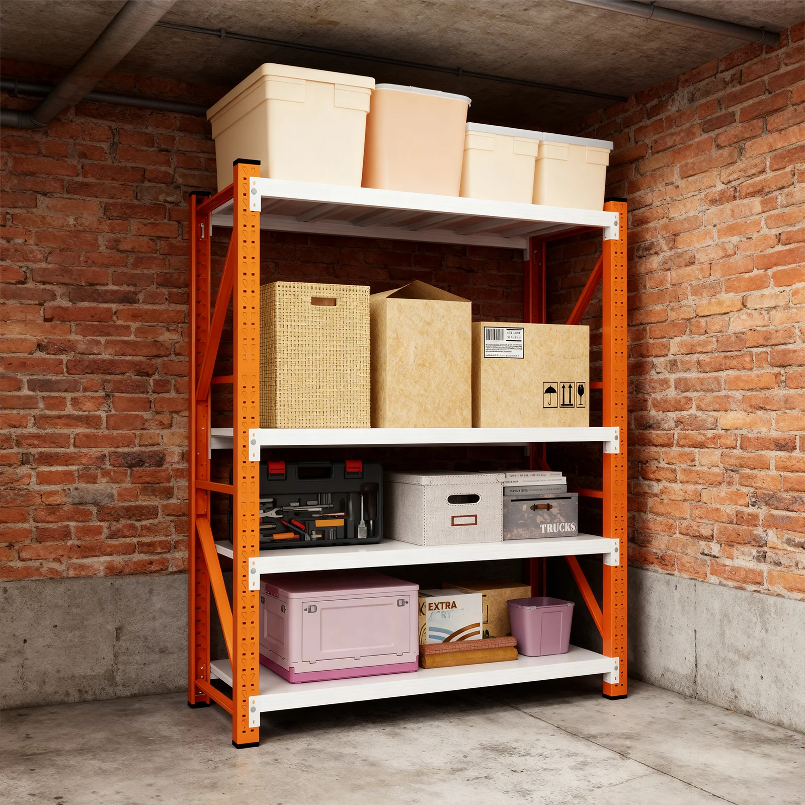 MaxShelv 79" H Garage Shelving 2500lbs, 4 Tier Metal Storage Shelves Adjustable Shelving Unit and Storage for Garage,Basement,59" W x 20" D x 79" H - Image 9