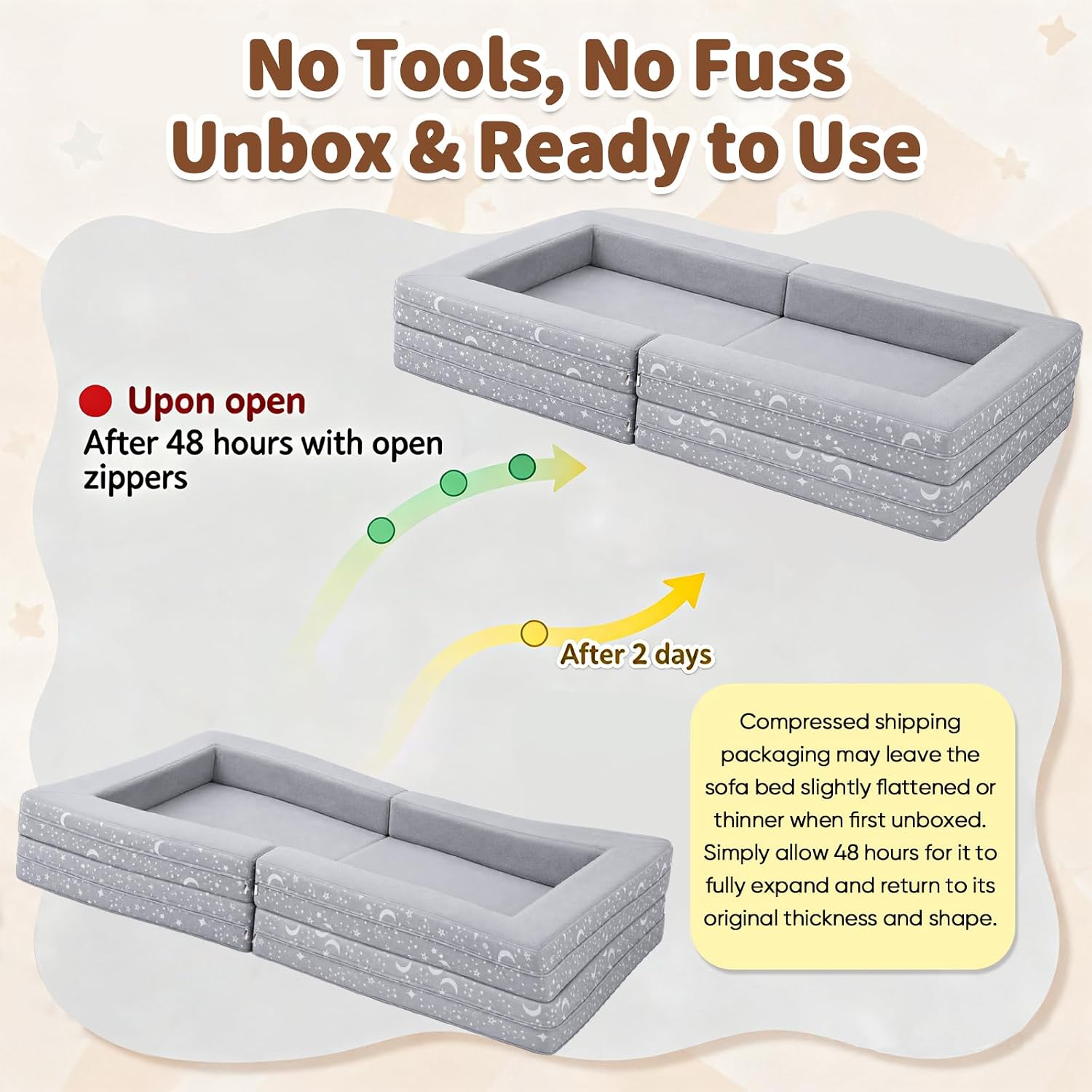 Portable Toddler Travel Bed, 3 in 1 Foldable Toddler Floor Bed No Assembly - Image 9