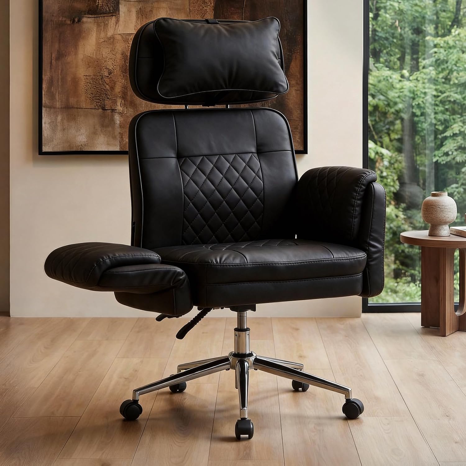 Big and Tall Ergonomic Office Chair, Criss Cross Desk Chair with Pivot Arms - Image 2