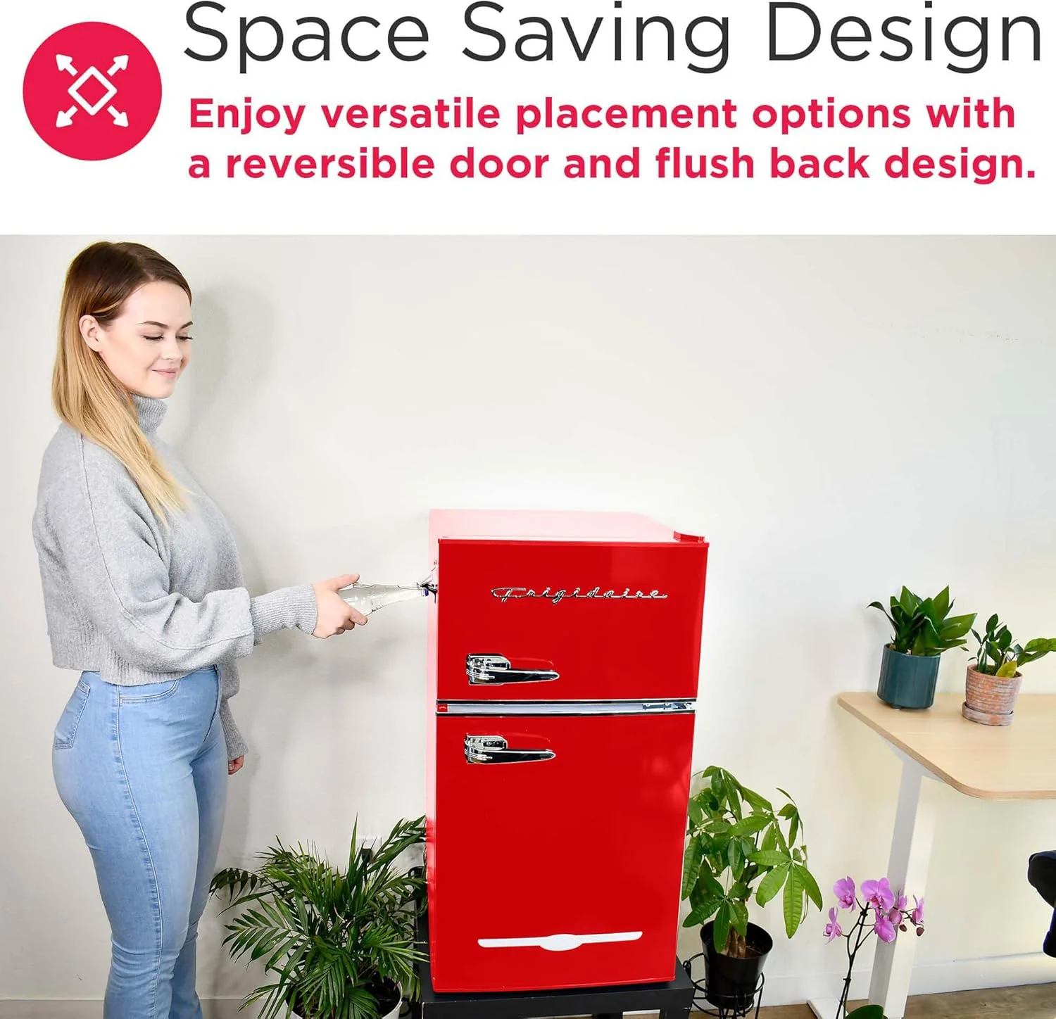 Retro Mini Fridge with Freezer& Side Bottle Opener-Small 2 Door Refrigerator for Office Bar or College Dorm Room-3.1 Cu Ft 19 "D x 20.5" W x 33.5" H - Image 19