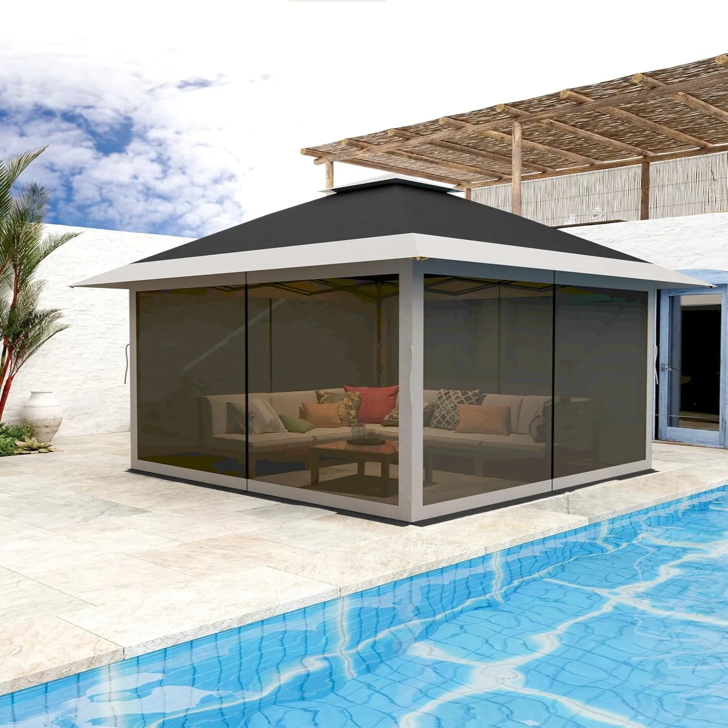 AOILE 13x13FT Pop-Up Patio Gazebo, Outdoor Canopy Tent with Mesh Walls, Double Roof & Carry Bag - Image 26