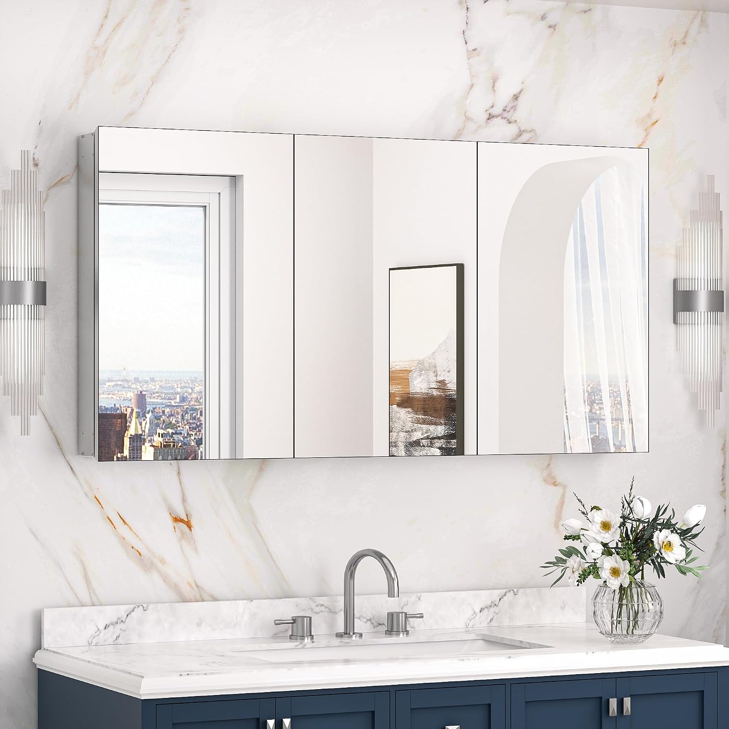 Black Medicine Cabinet with Mirror 20" x 26", Lightweight Aluminum - Image 26