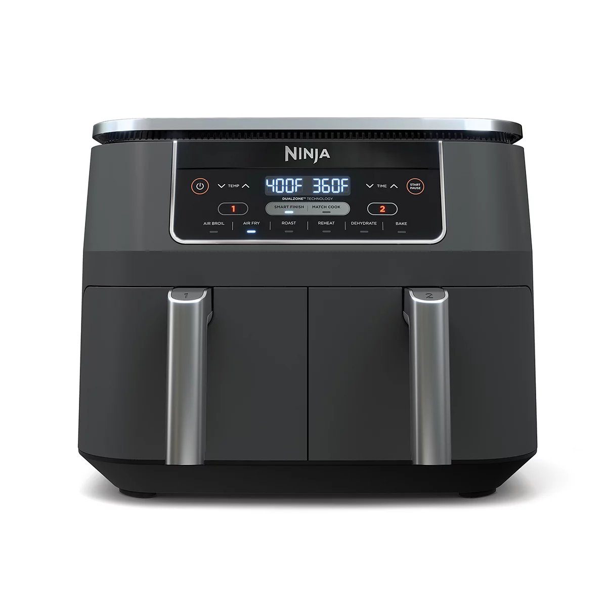 8-Quart Dual-Zone 2-Basket Air Fryer with 6 Cooking Functions