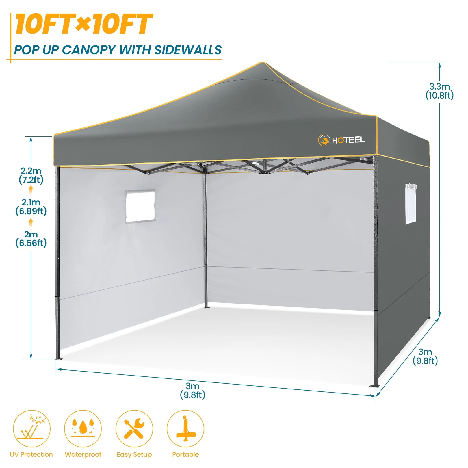 SANOPY 10'x10' Pop up Canopy Tent Anti-UV Waterproof Outdoor Gazebo Instant Party Wedding Backyard Canopy Tent Shade Shelter for Backyard, Patio, Parties,Khaki - Image 41