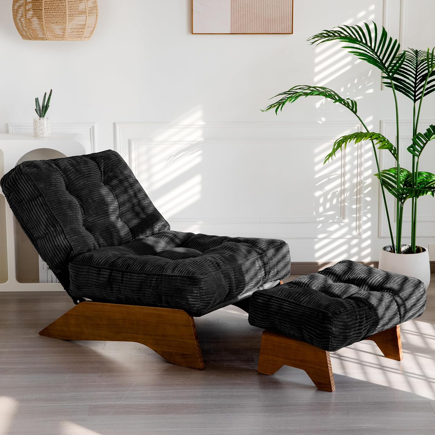 Accent Chair with Ottoman, Lounge Chair with Adjustable Backrest - Image 6