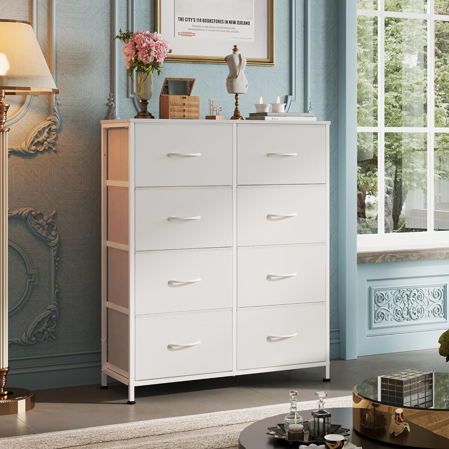 Tall Fabric Dresser with 8 Drawers, Bedroom Storage Chest and Clothing Organizer for Home and Closet - Image 4