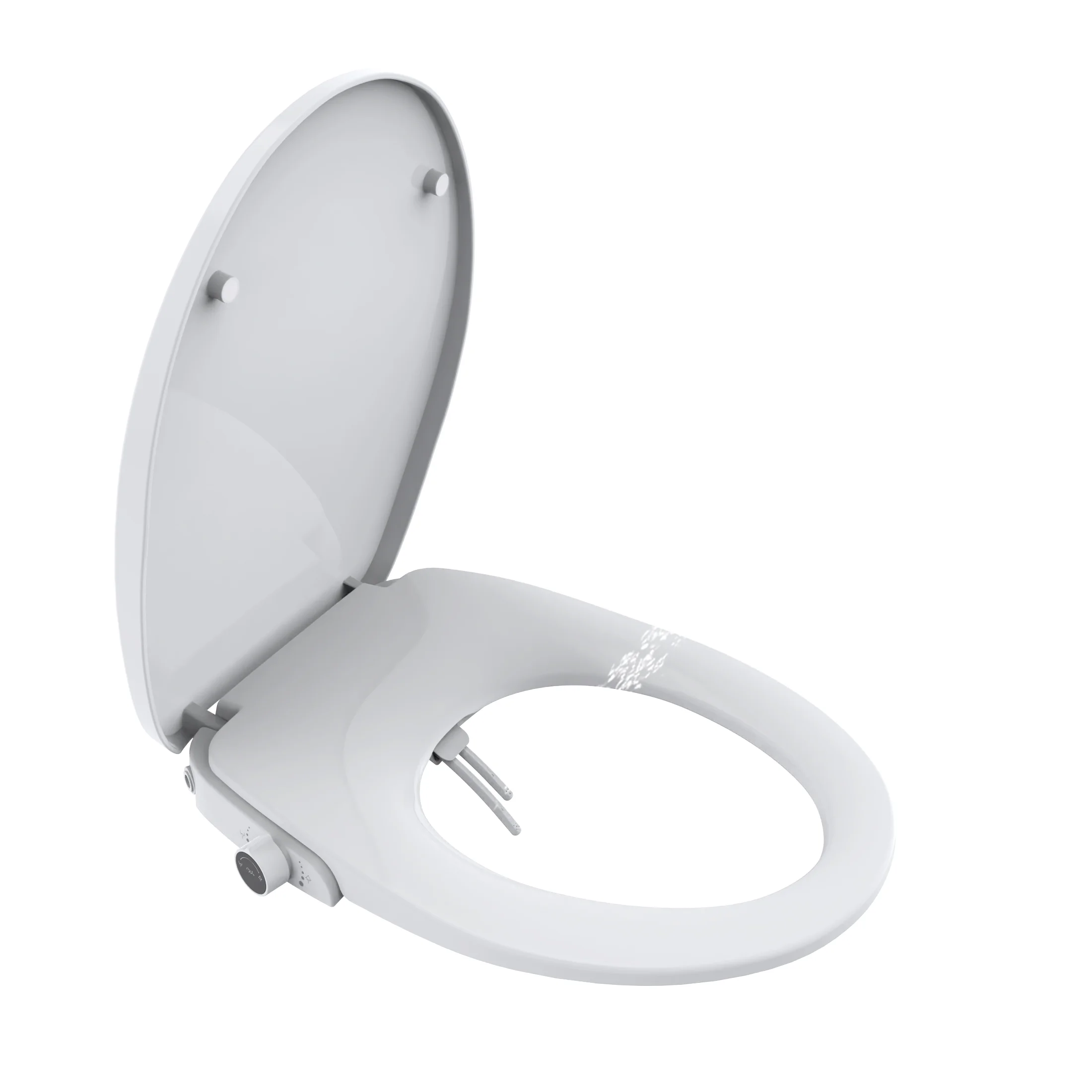 Mainstays Elongated Non-Electric Bidet Toilet Seat with Dual Self-Cleaning Nozzles, Daisy White - Image 5