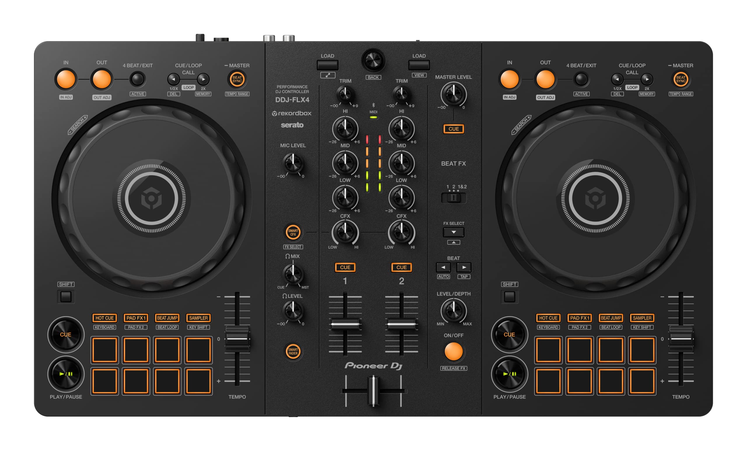 DDJ-FLX4 2-Channel DJ Controller, 16 Pads, Graphite