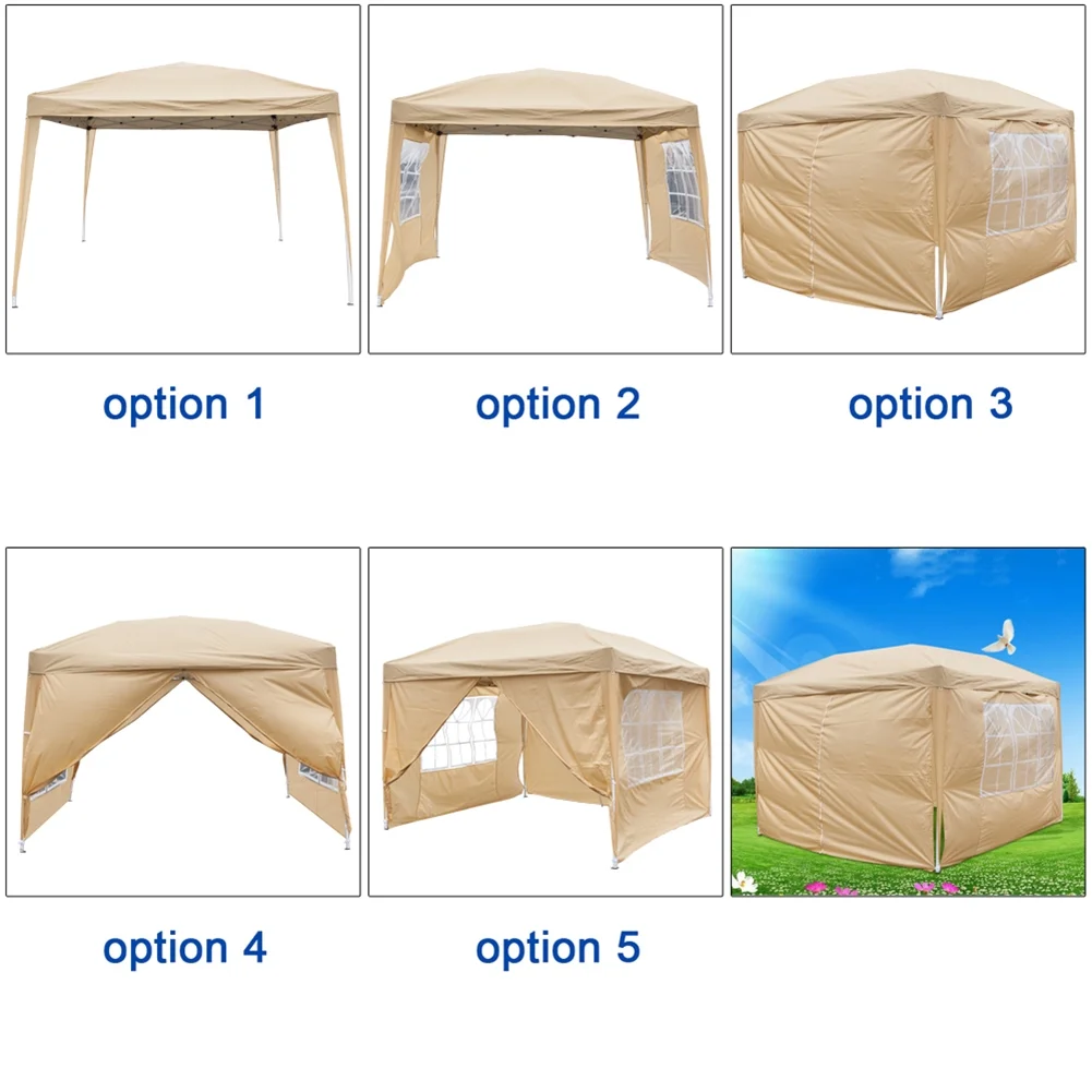 Spaco 10x10 FT pop up canopy with 2 Windows And 2 Doors, Instant Canopies Portable Gazebo UV Resistant Waterproof Enclosed Canopy Tent for Outdoor Events, Patio, Backyard, Party, Khaki - Image 14