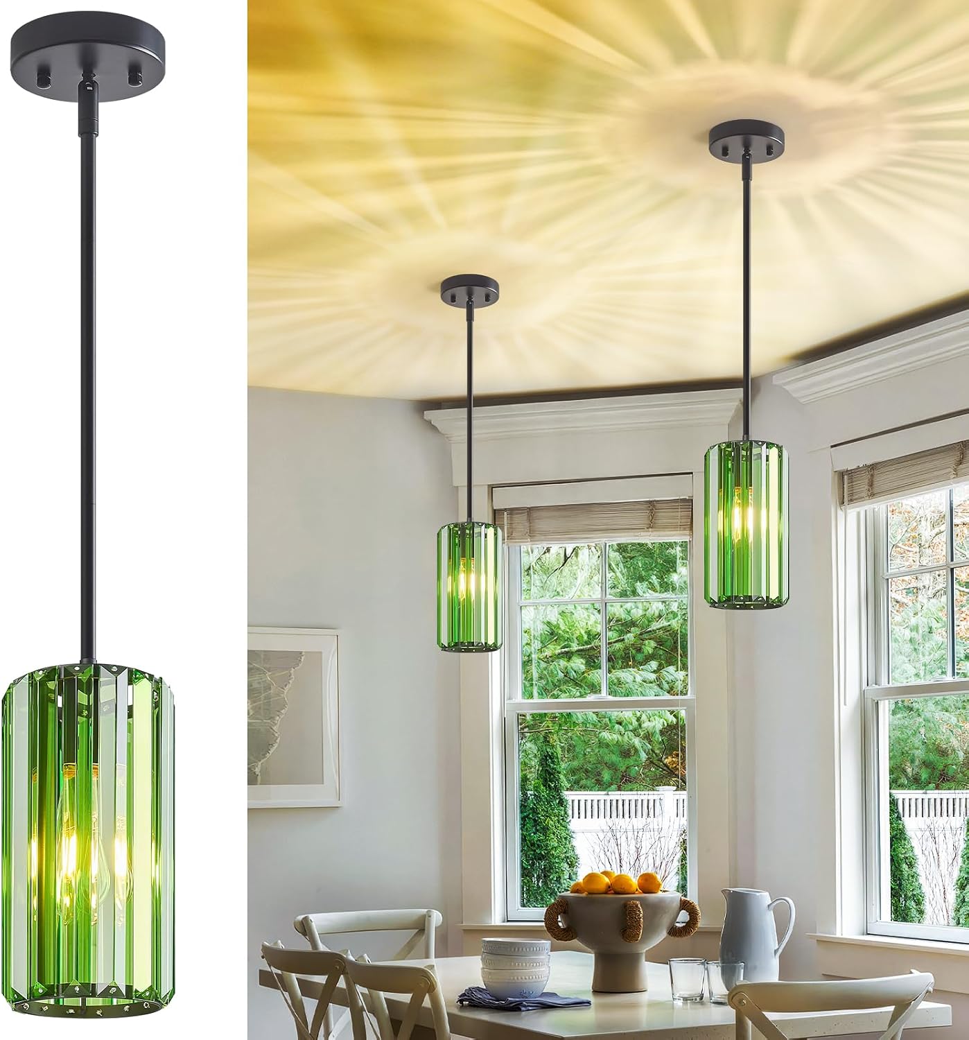 Chrome Pendant Lighting, Modern Pendant Light, Mini Crystal Chandeliers, Adjustable Pendant Light Fixture for Kitchen Island, Dining Room, Corridor & Bedroom (Chrome, 3-Pack) - Image 23
