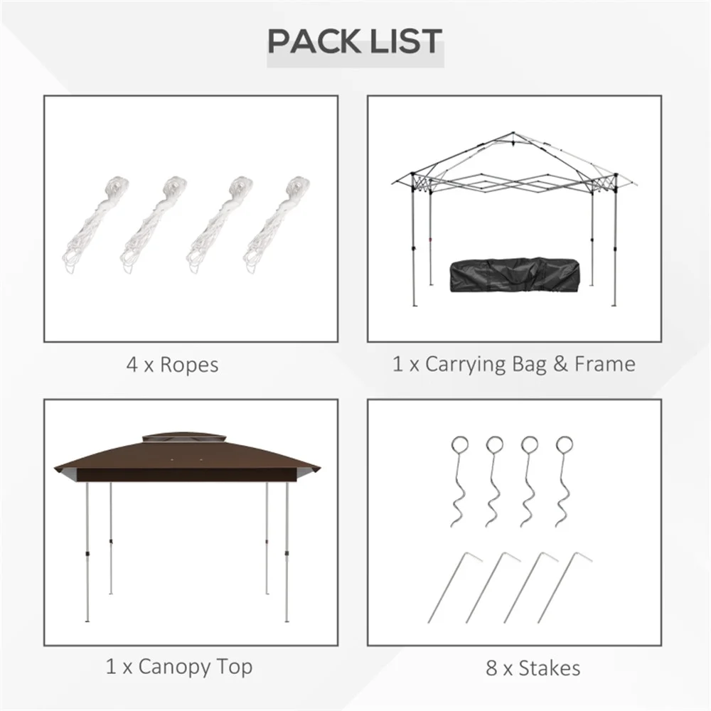 BAYUELSWU Pop Up Canopy Tent 12 x12 Ft Outdoor Pop up Canopy with Curtains and Shelter for Patio, Party & Backyard (Brown) - Image 5