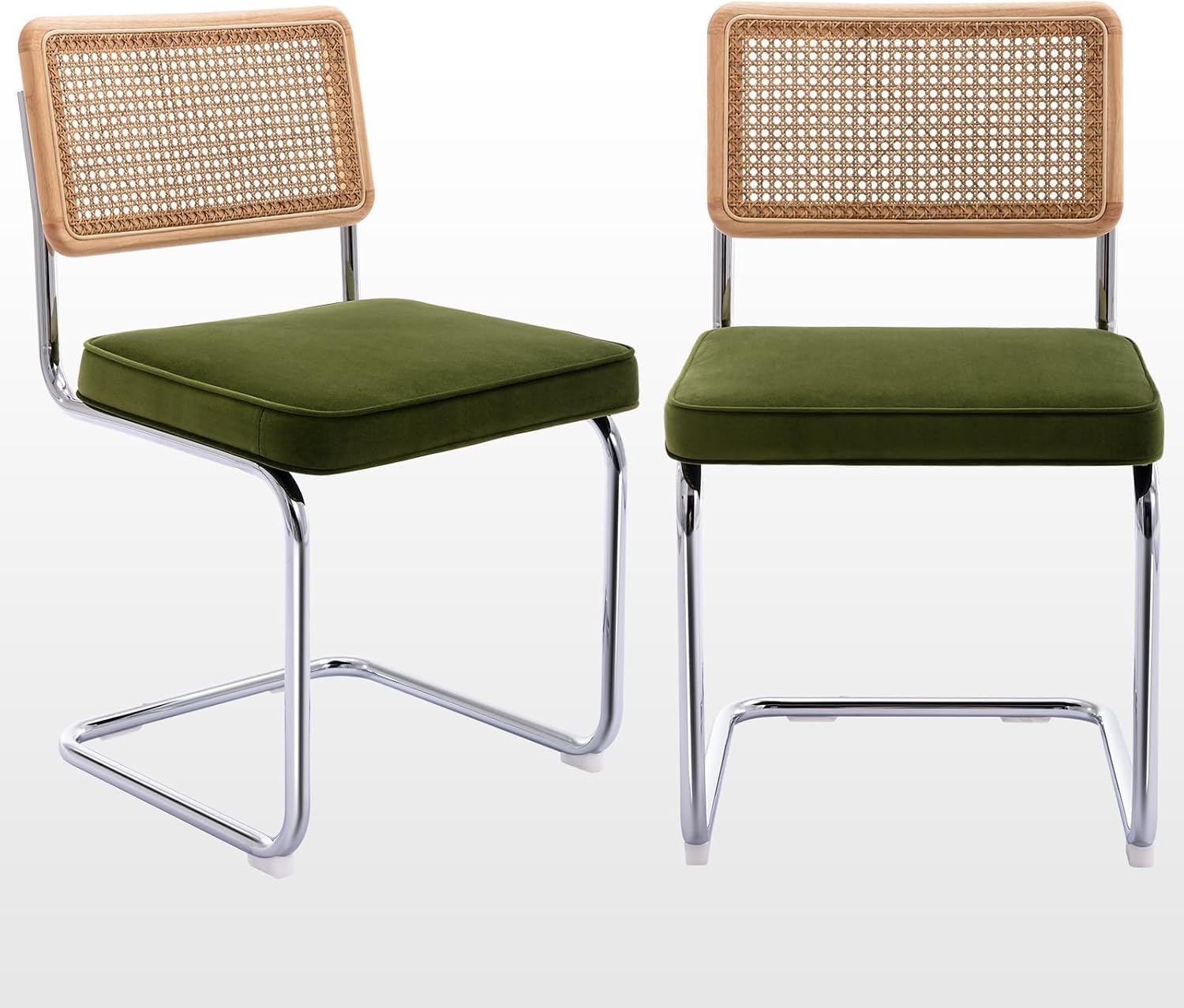 Natural Rattan Dining Chairs Set of 2, Modern Cesca Kitchen Chair - Image 18
