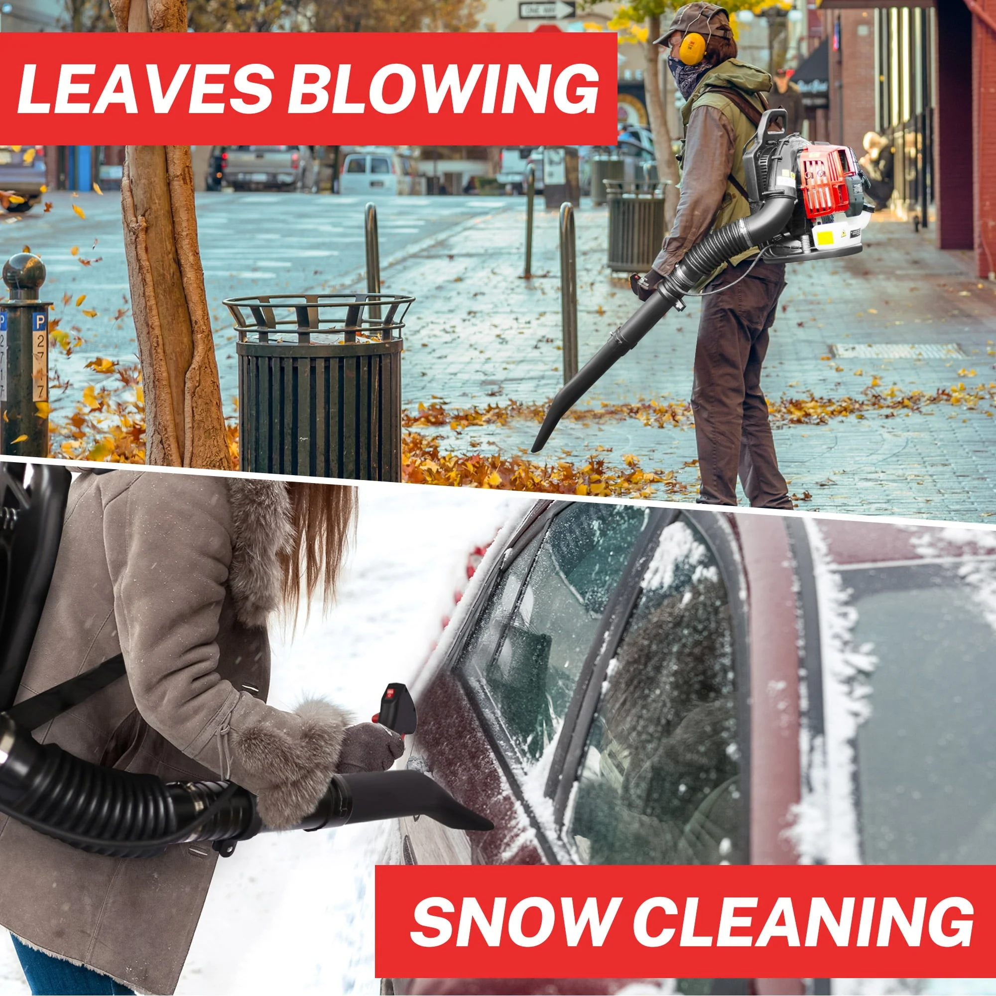 SYNGAR Gas Backpack Leaf Blower, 52CC 2-Cycle Leaf/Snow Blower with Extension Tube, for Dust Cleaning, Snow Blowing, Backyard, Garden, Work Around the House, Not for Sale in California, D5480 - Image 8