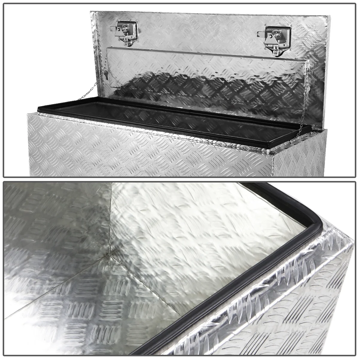 DNA Motoring 42"x18"x16" Aluminum Pickup Truck Bed Trailer Storage Tool Box w/Key Lock - Image 4