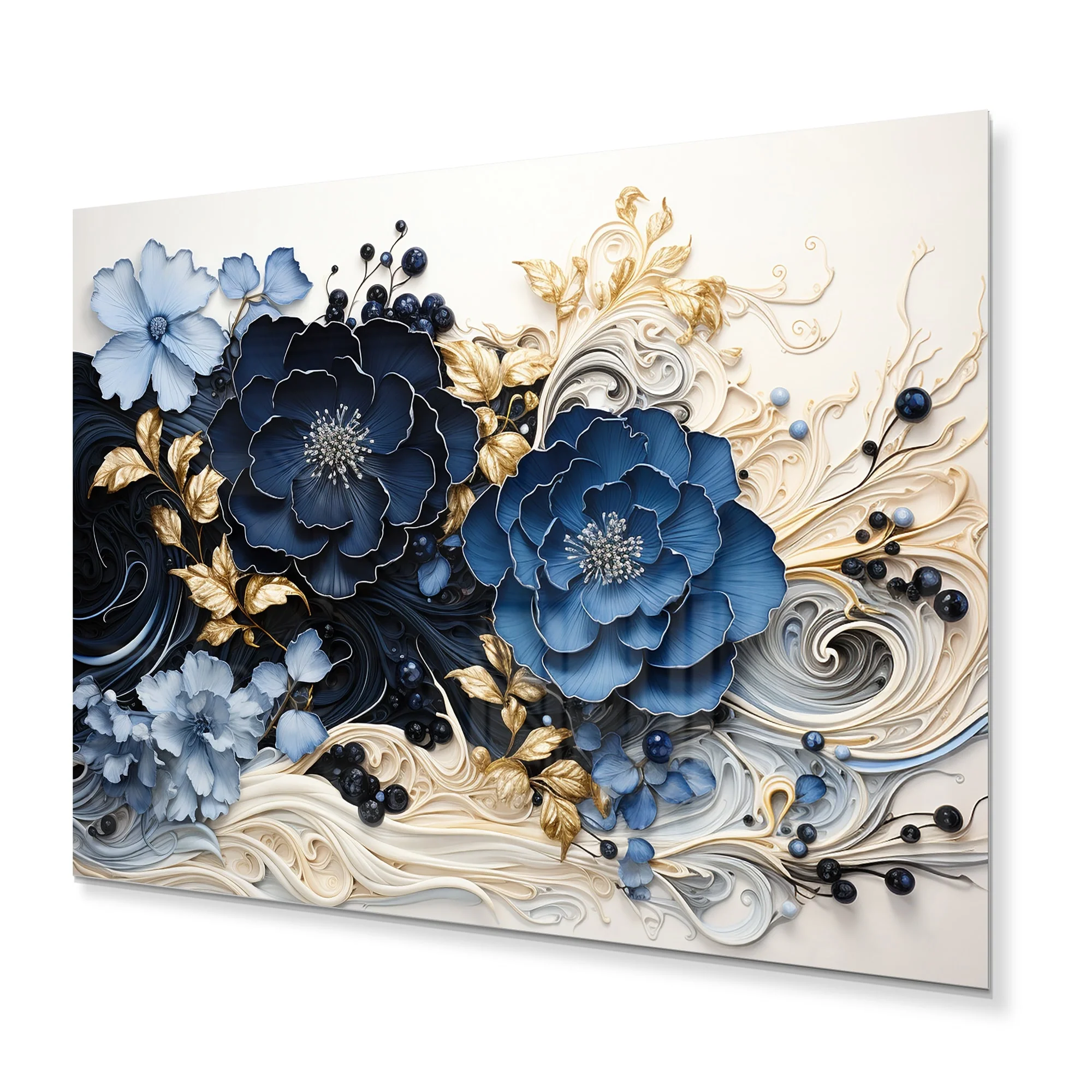 Abstract Spiral Metal Wall Art, Liquid Ink Inspired Decorative Wall Decor for Living Room - Image 2