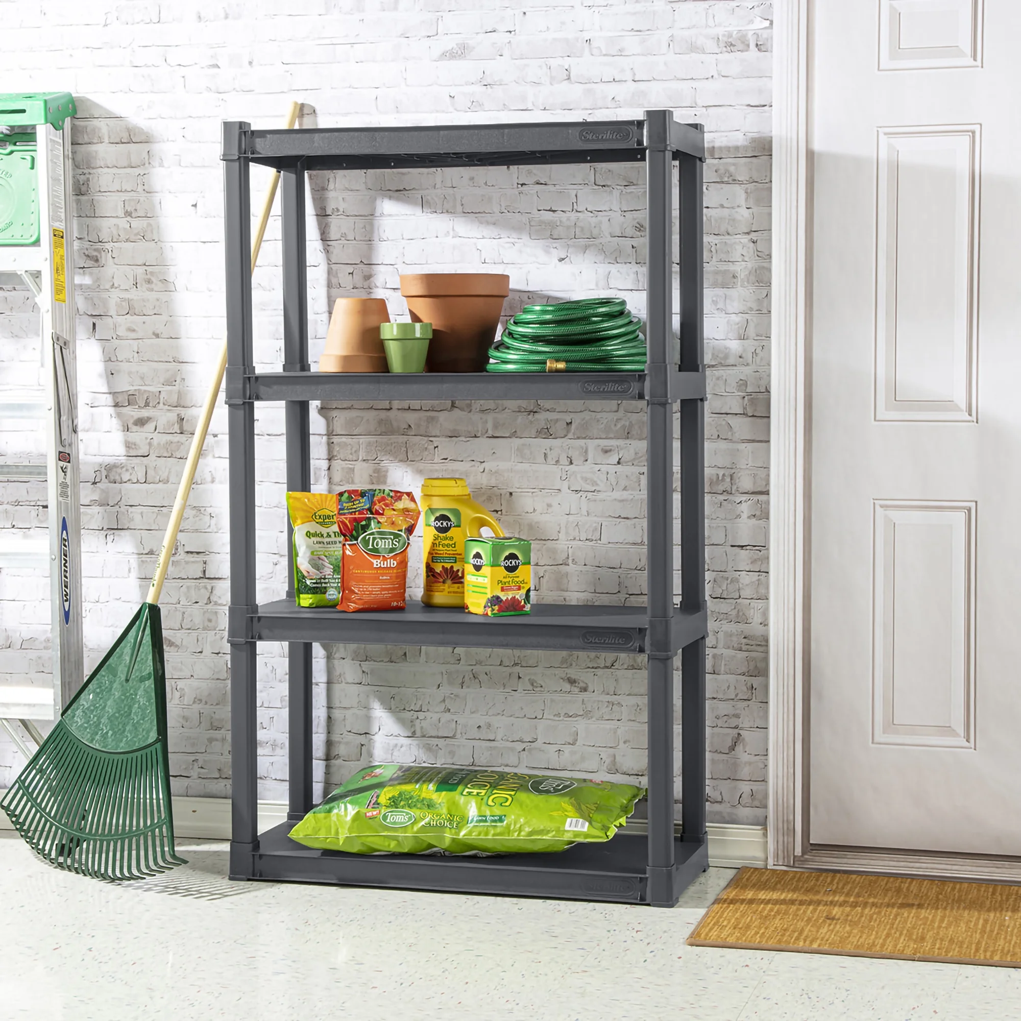 Sterilite 4 Shelf Plastic Storage Unit & 4 Pack 38 Gal Totes & 6 Pack 27 Gal Totes - Image 6