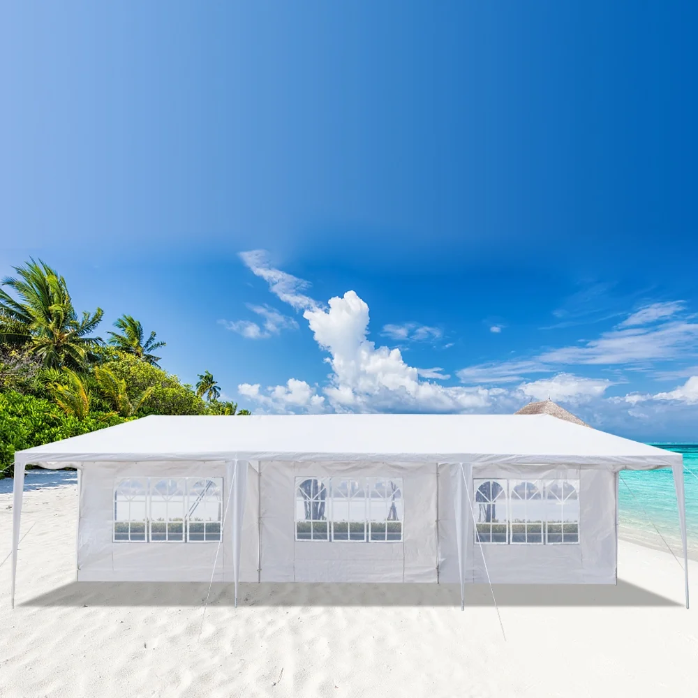 Gazebo Tent for Outside, 10' x 30' Patio Canopy Tent with 8 Side Walls, Heavy Duty Outdoor Party Wedding Tent, Portable Shade Folding Canopy - UV Coated, Waterproof Gazebo Tent, White, L1332 - Image 9