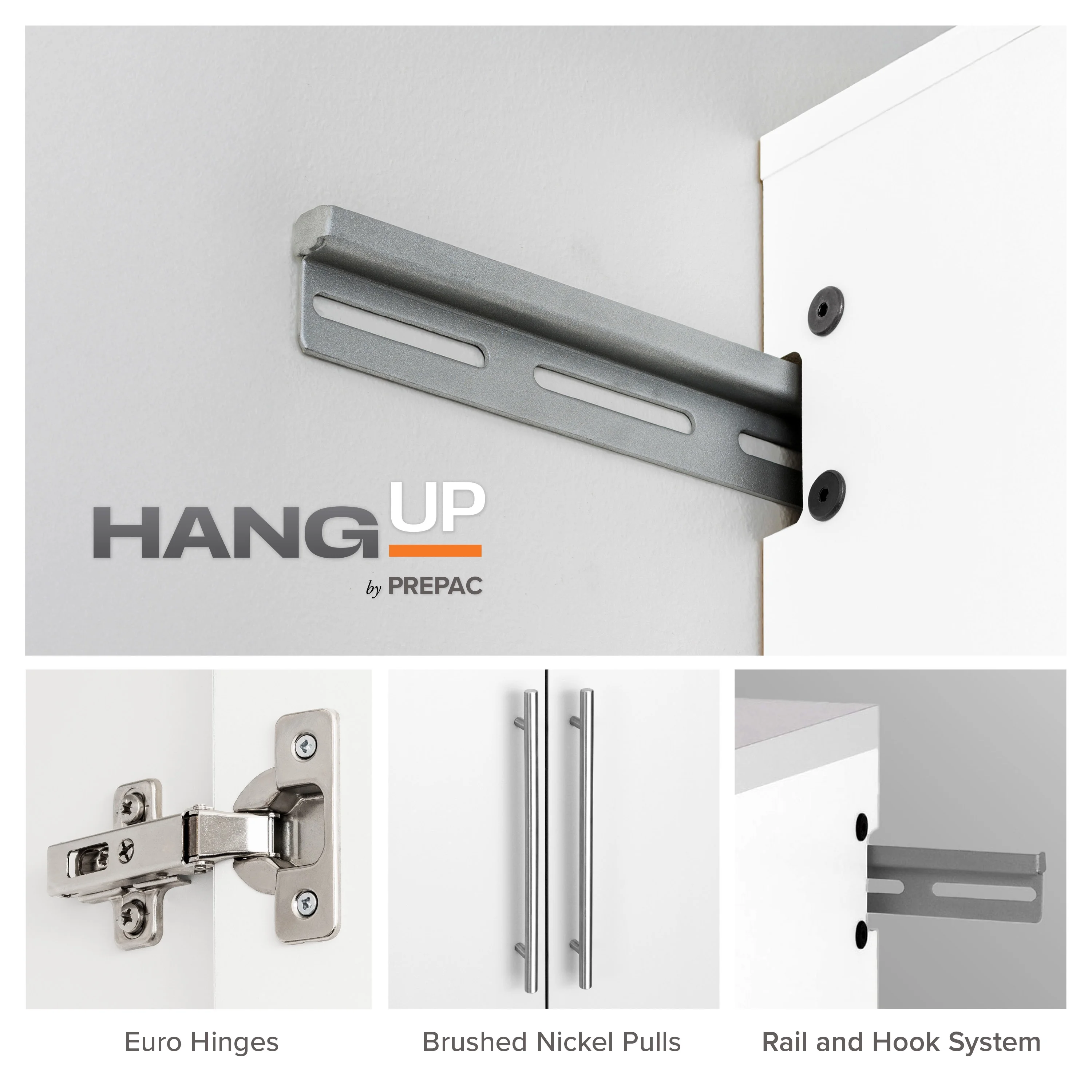 Prepac's HangUps Upper Storage Cabinet - Elegant and Spacious Wall Cabinets to Maximize Your Storage, 36" Size, Classic White Finish - Image 5