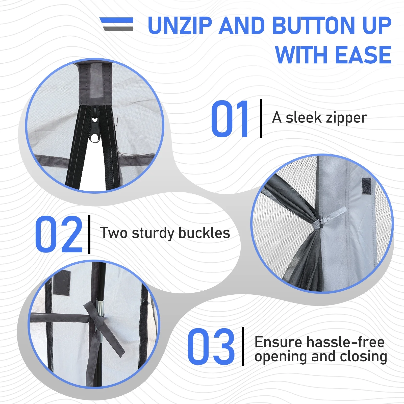 UBesGoo 10 x 10 Ez Pop Up Gazebo Canopy Tent with Mosquito Netting for Patio, Camping and Picnic Includes Carry Bag - Image 5