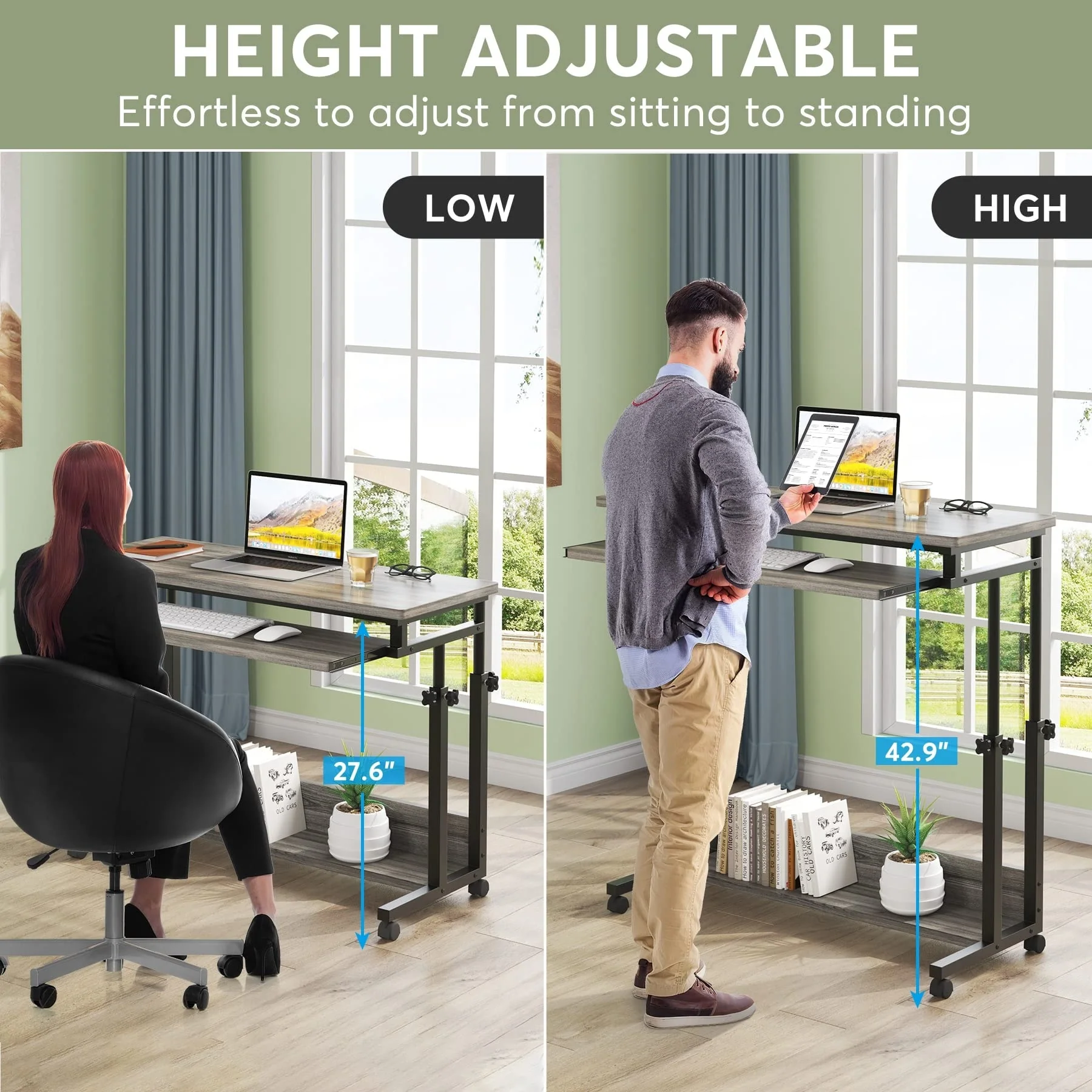 Height Adjustable Laptop Desk, Portable Sofa and Bed Table for Work and Study - Image 19