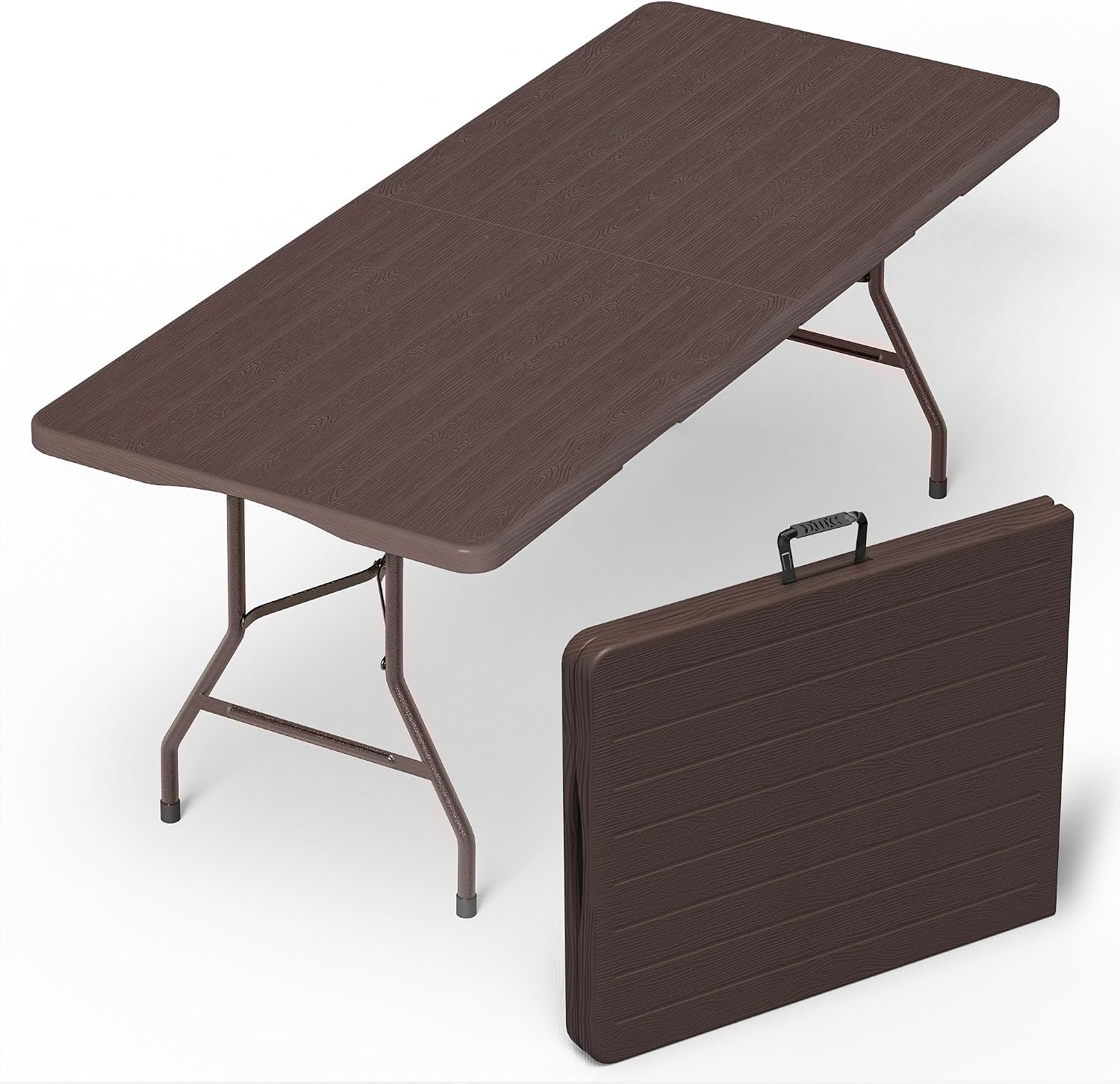 6 Foot Folding Table 2 Pack, 6 FT Foldable Plastic Table, Heavy Duty - Image 6