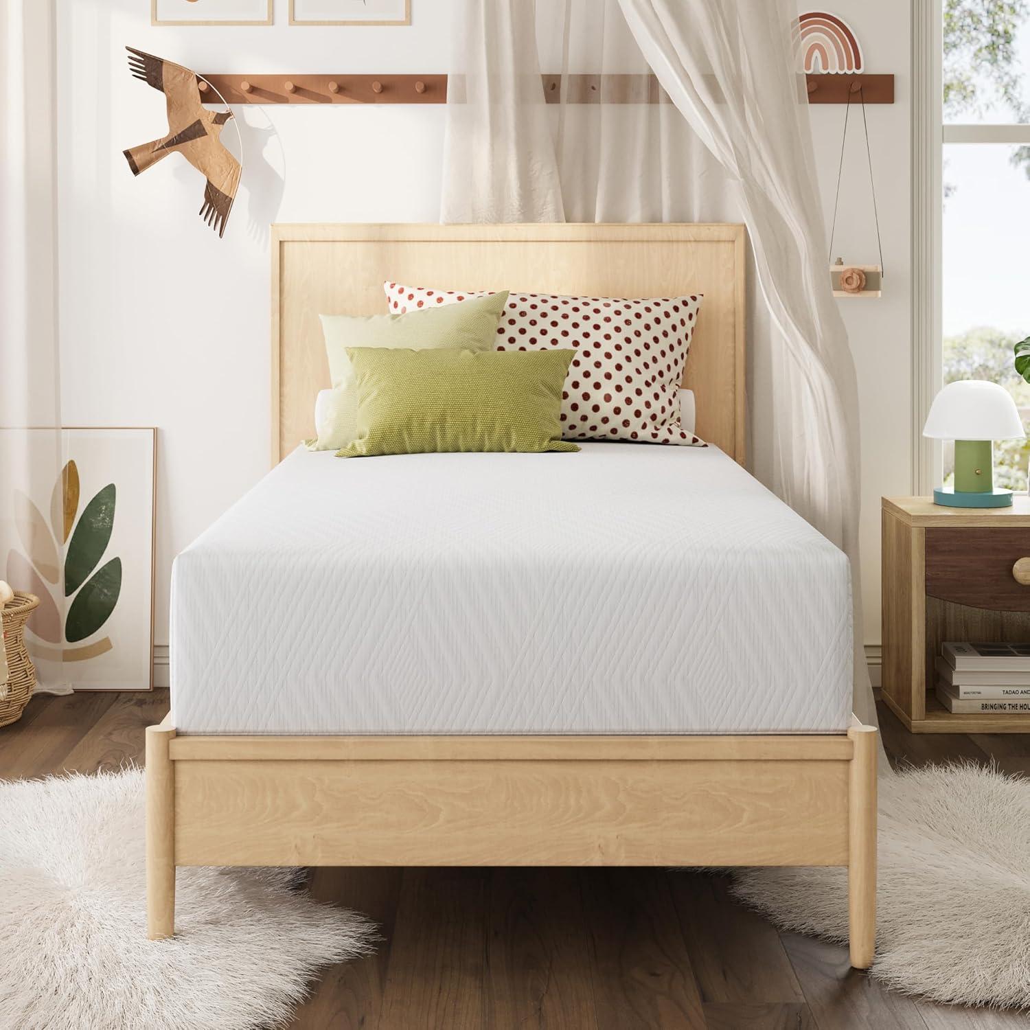 8 Inch Twin Mattress for Kids Green Tea Memory Foam Medium Firm - Image 7