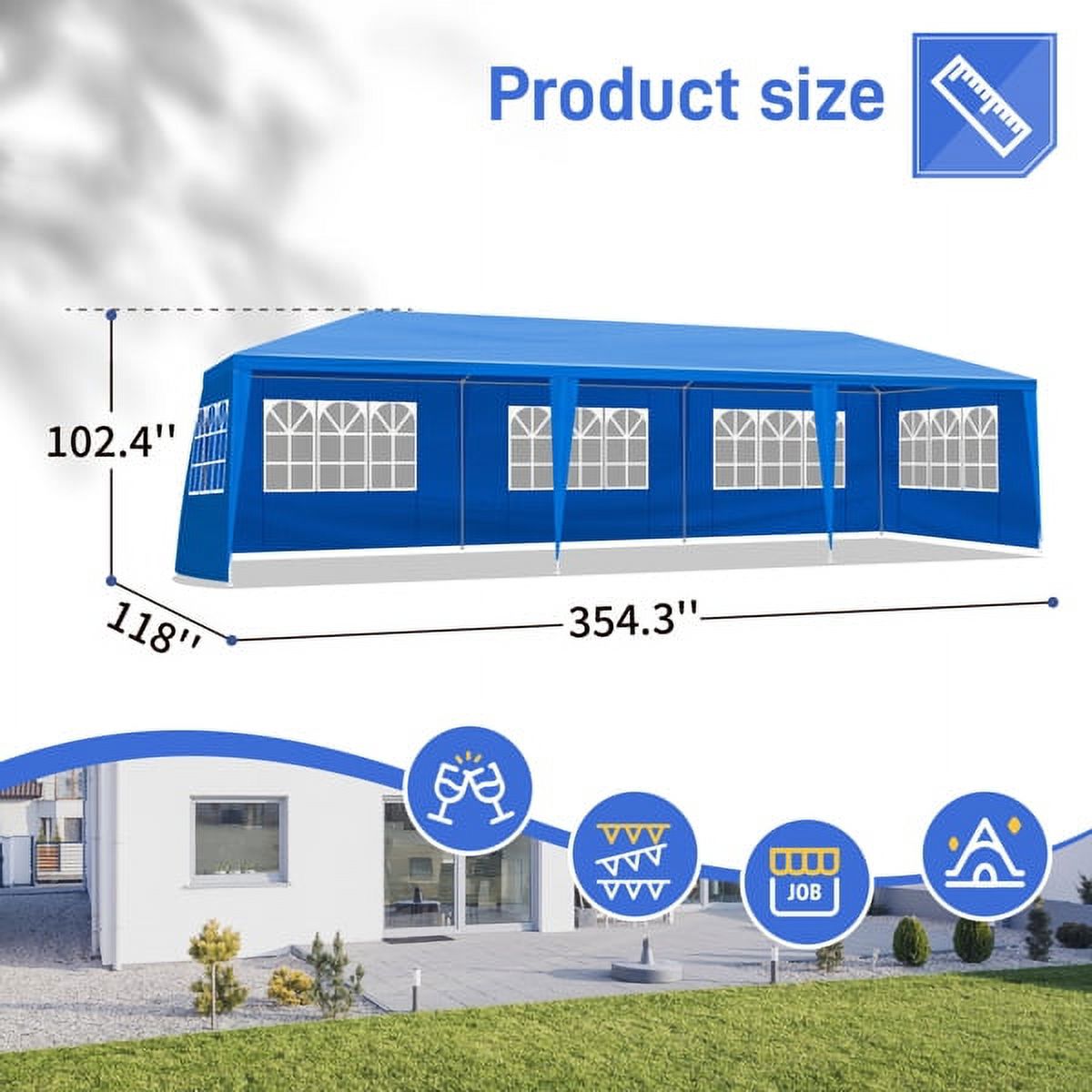 Sythers 10'x10' Pop Up Canopy Tent with 4 Removable Sidewalls, Portable Gazebo, UV Resistant Waterproof, Enclosed Canopy Tent for Outdoor Events, Patio, Backyard, Party, BBQ, Camping, Black - Image 21