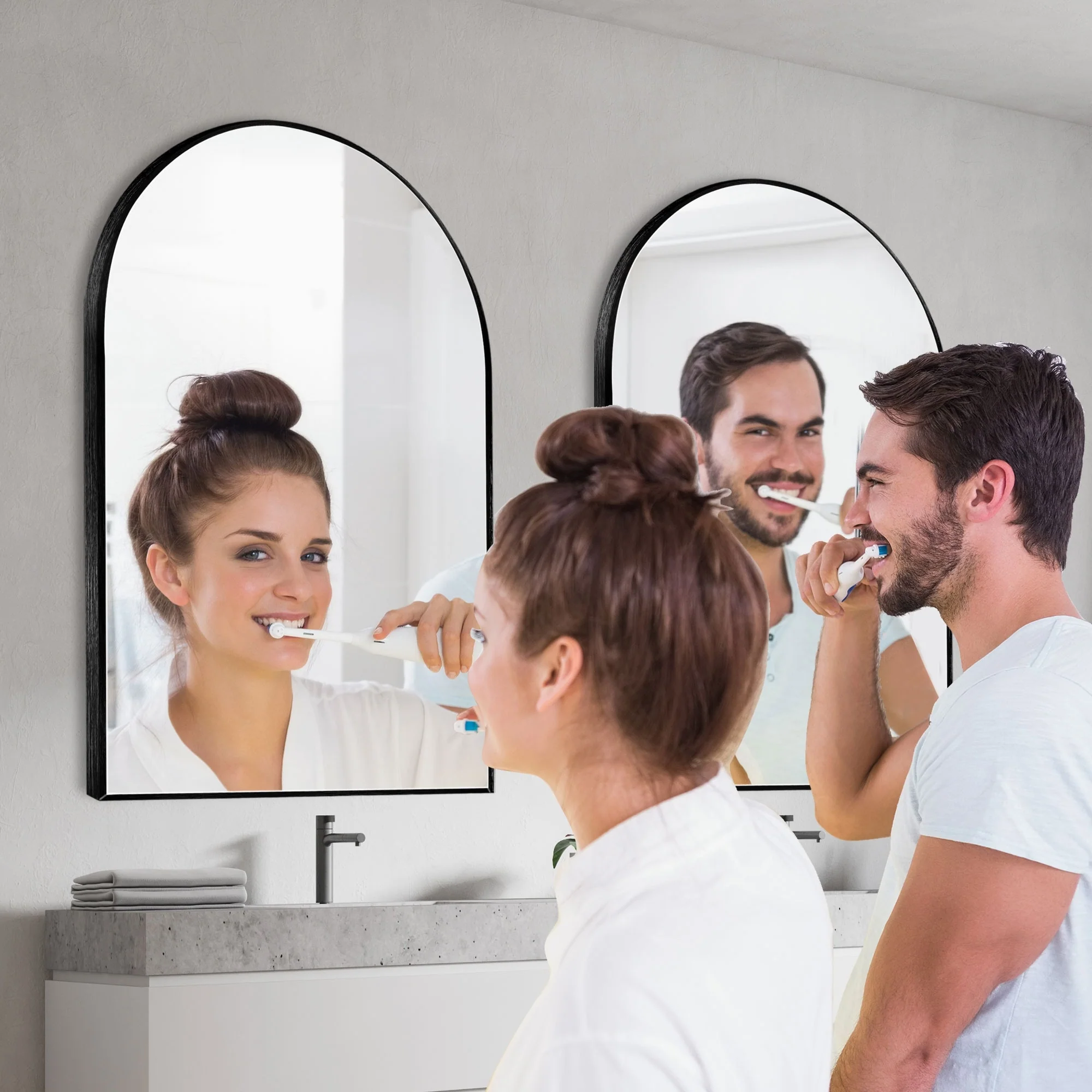 Modern Arch Aluminum Bathroom Wall Mirror, Wall Mounted Vanity Mirror for Bathroom, Bedroom and Home Decor - Image 15