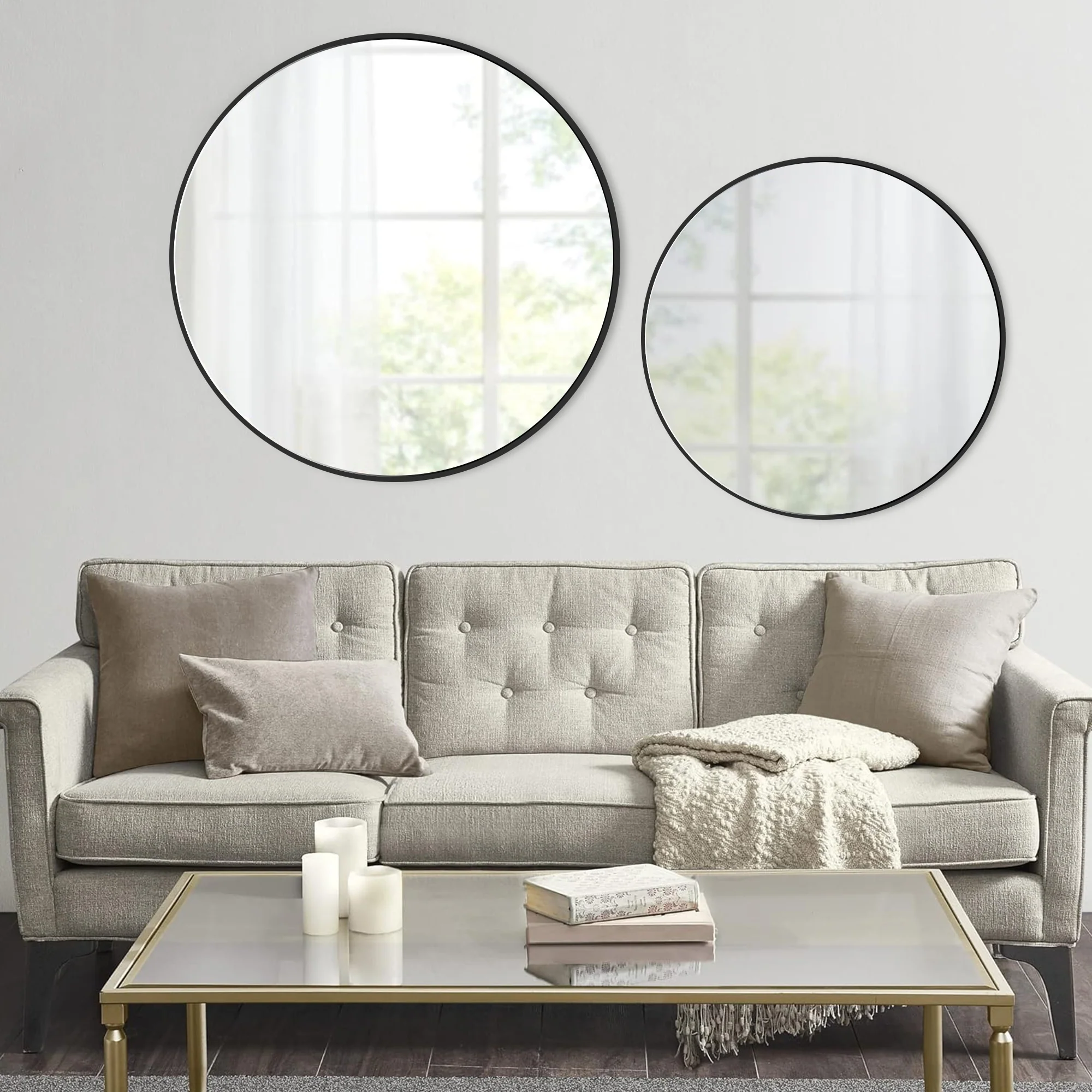 Modern Round Bathroom Vanity Mirror, Wall Mounted Circular Mirror for Bathroom, Bedroom and Home Decor - Image 11