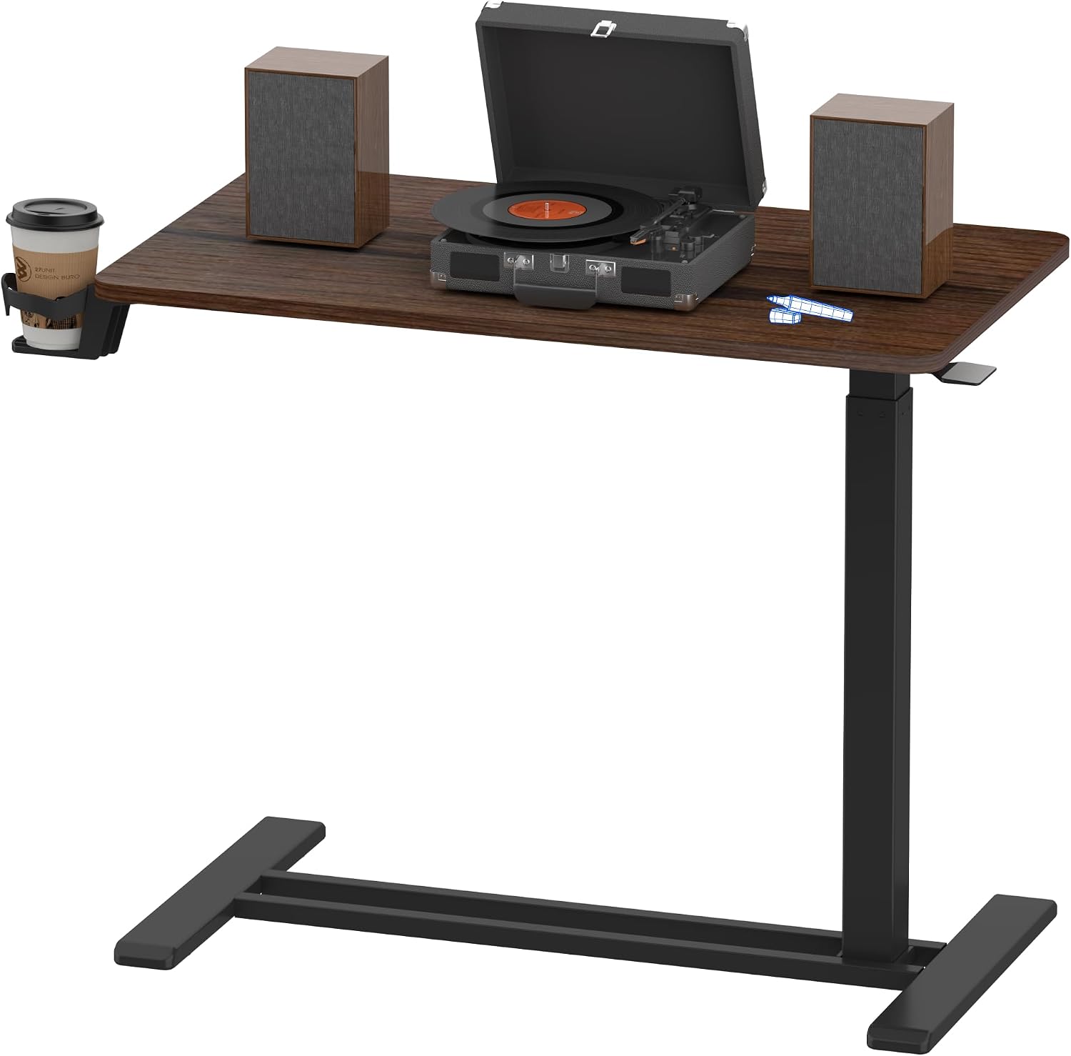 H7 32" Pneumatic Height-Adjustable Overbed Table with Wheels - Image 12