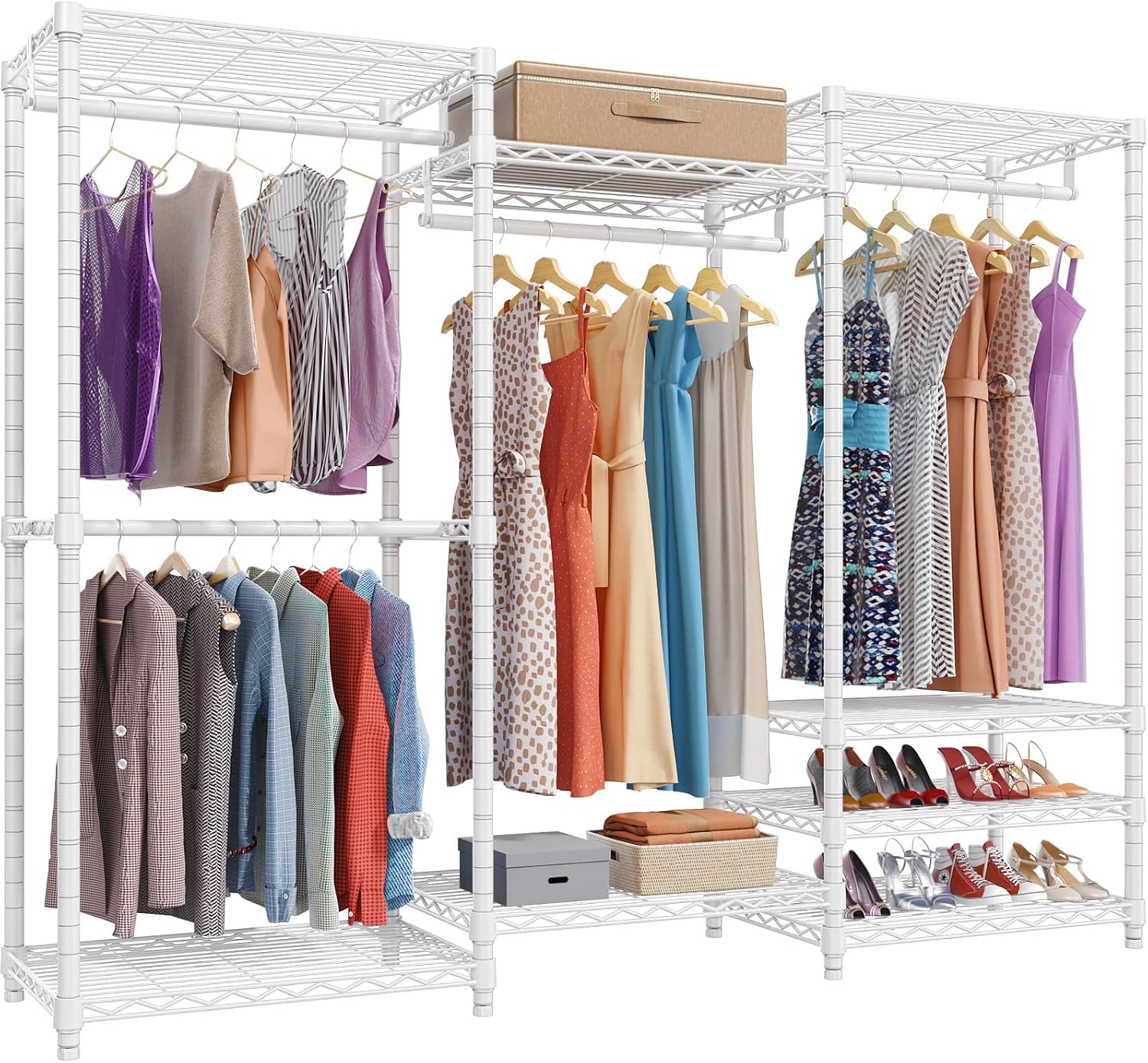 V5 Heavy Duty Clothes Rack, Freestanding Modular Closet System, Black - Image 7