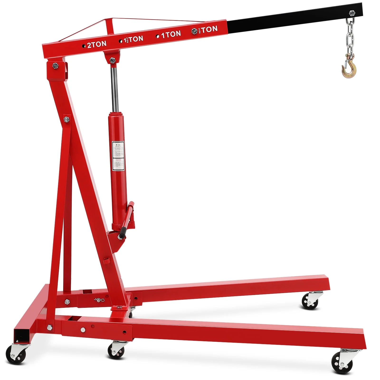 Aoile Red Hydraulic Folding Crane Lifting Hoist, 4400 lbs Max Weight - Image 8
