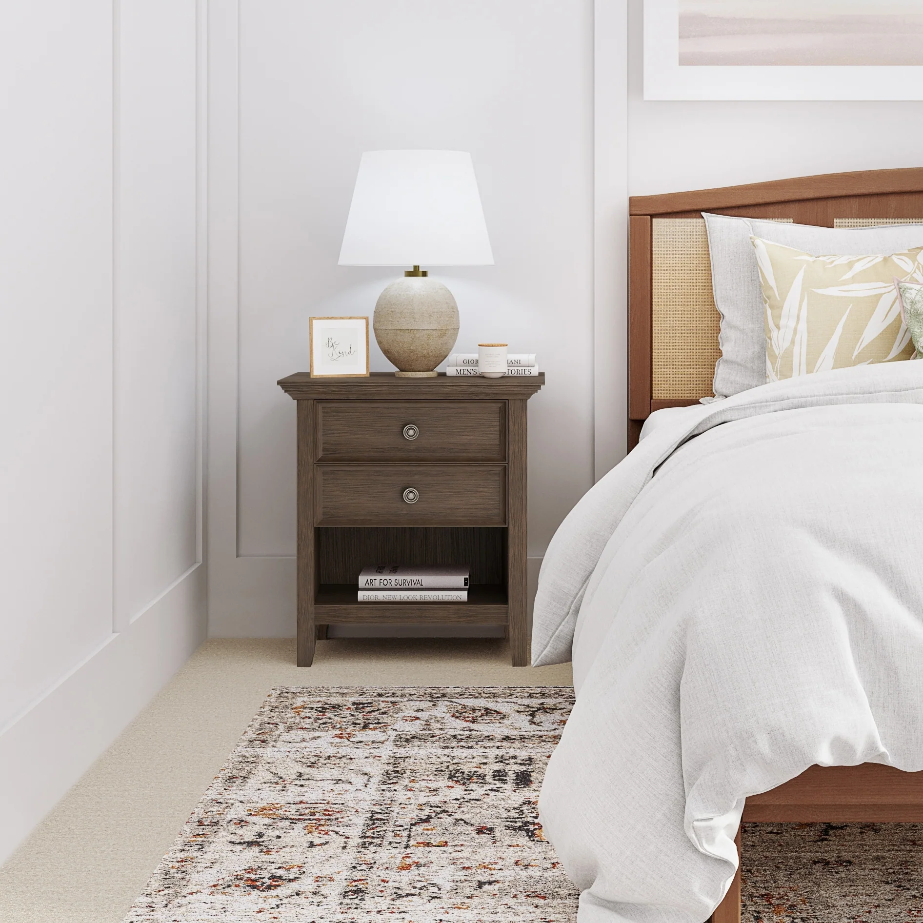 24 Inch Wide Solid Wood Nightstand, Bedside Table and Bedroom End Table - Image 18