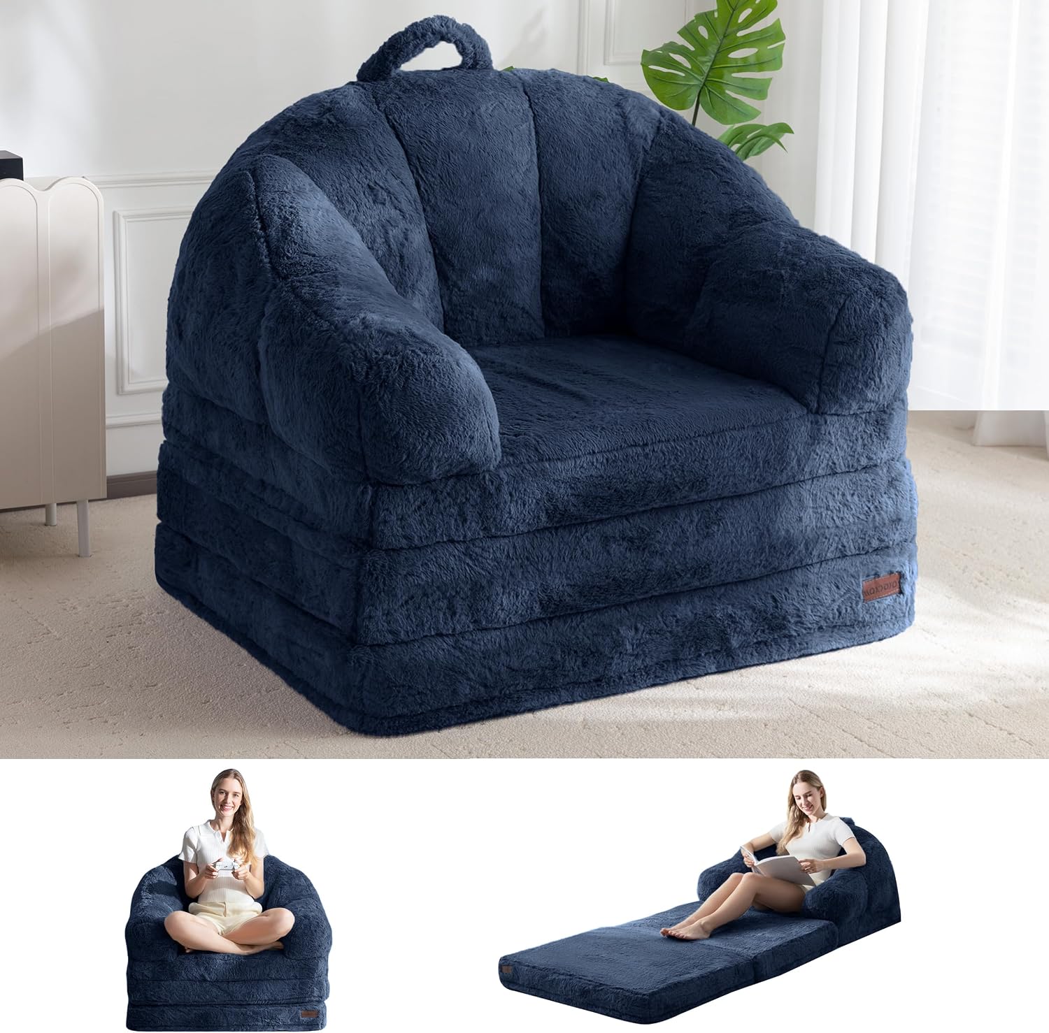 Folding Sofa Bed, 2 in 1 Convertible Sofa to Lounger - Image 3