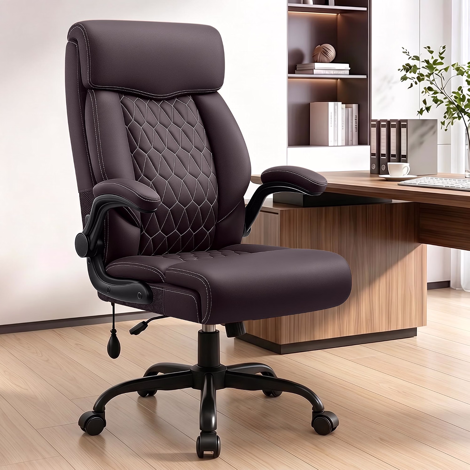 High Back Executive Office Chair with Inflatable Lumbar Support - Image 8