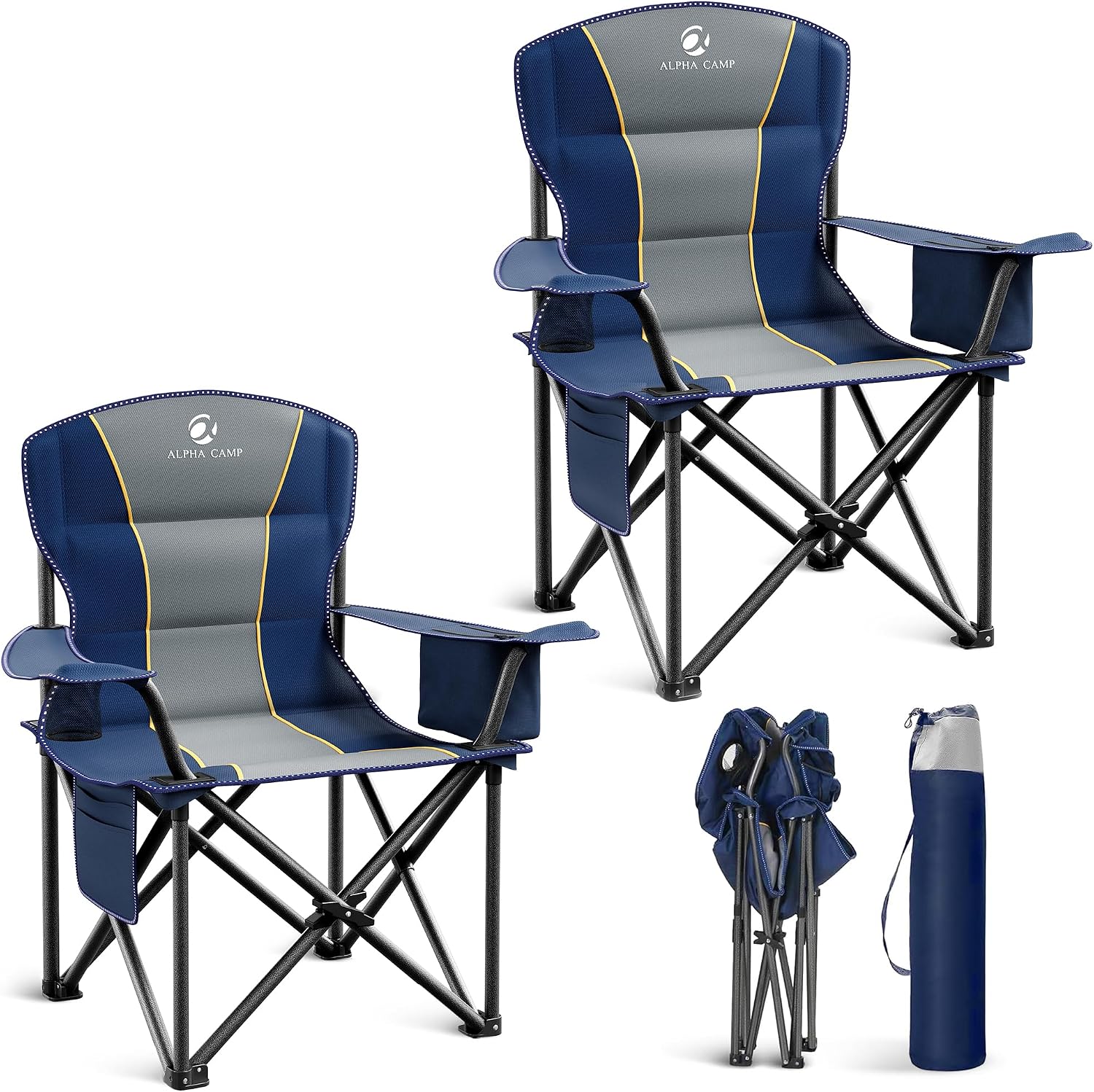 Folding Camping Chair Oversized Heavy Duty Padded Outdoor Chair - Image 4