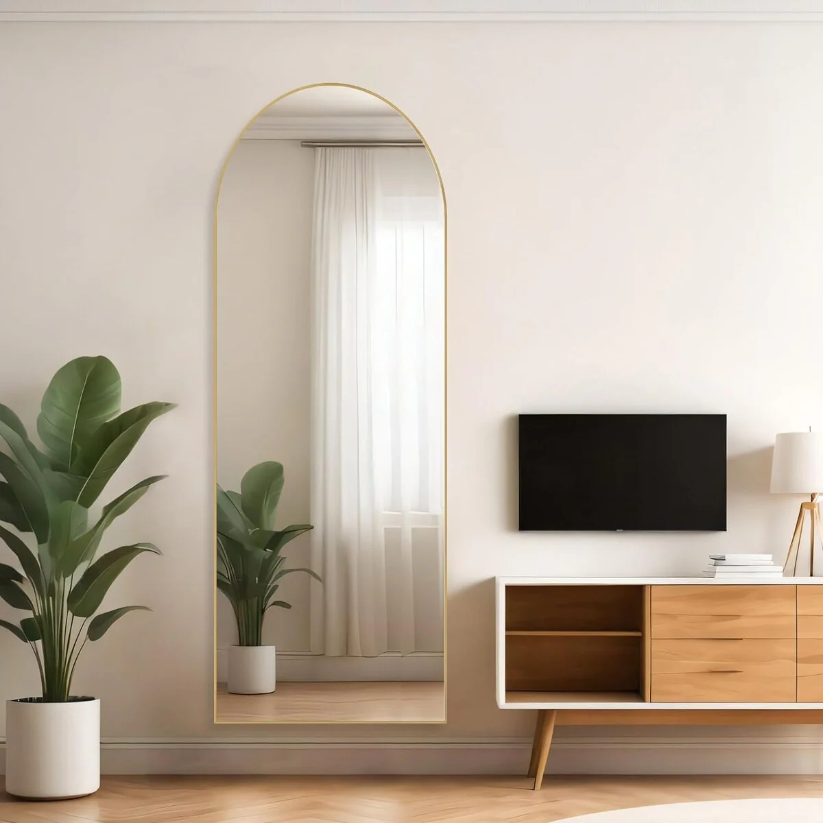 Full Length Mirror with Stand, Aluminum Alloy Frame Full Body Floor Mirror for Bedroom and Cloakroom - Image 11